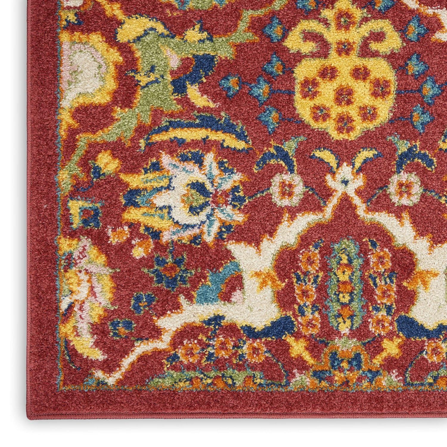 Nourison Allur Boho Indoor Area Rug Red Multicolor 2'3" x 7'6"