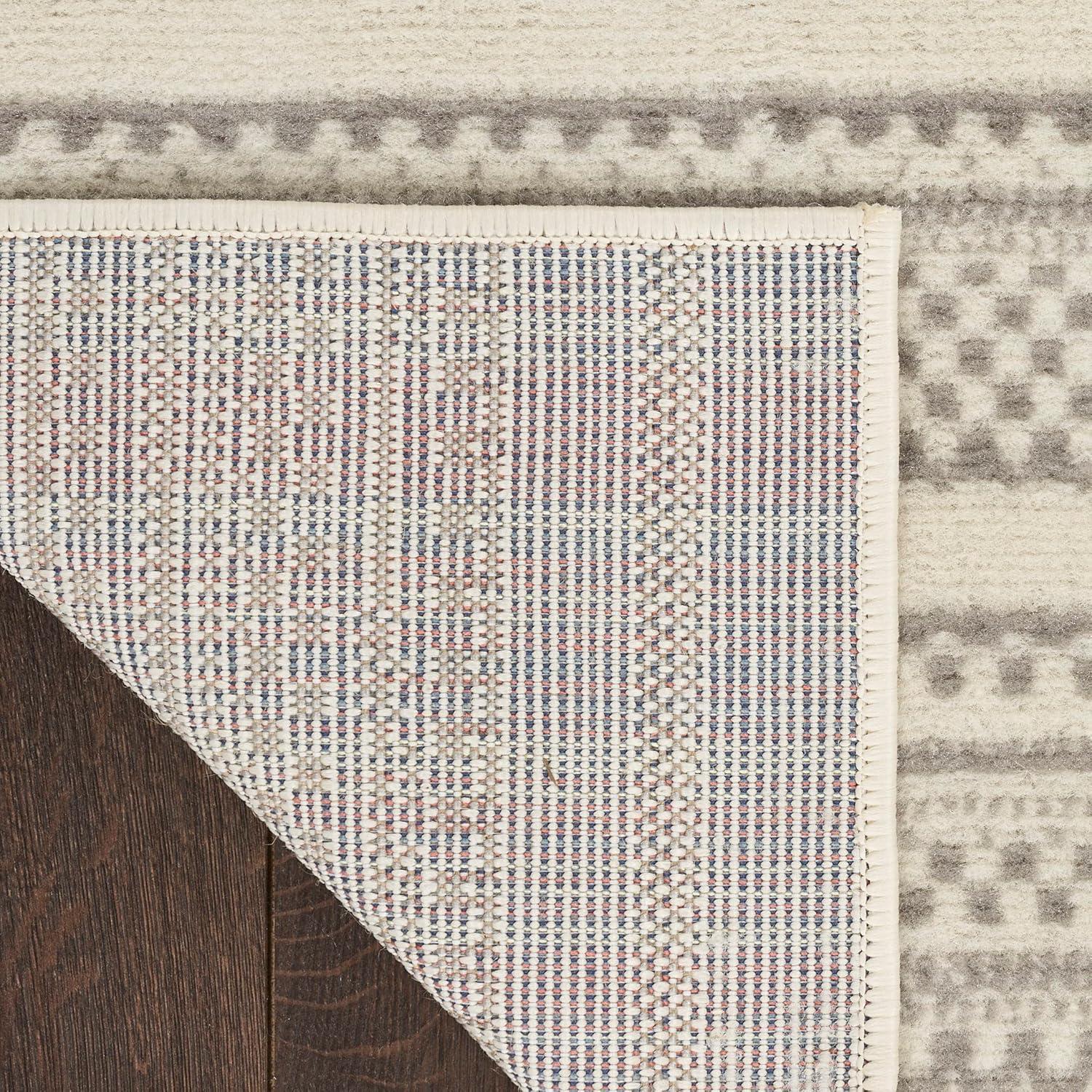 Nourison Grafix Abstract Striped Indoor Rug Ivory Grey 5'3" x 7'3"