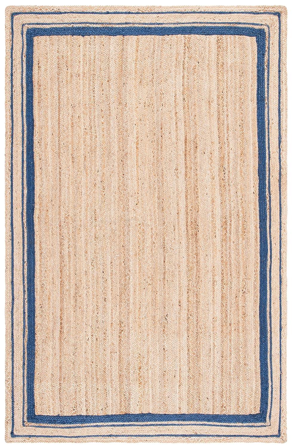 Natural Fiber NF109 Hand Woven Indoor Area Rug - Navy/Natural - 4'x6' - Safavieh