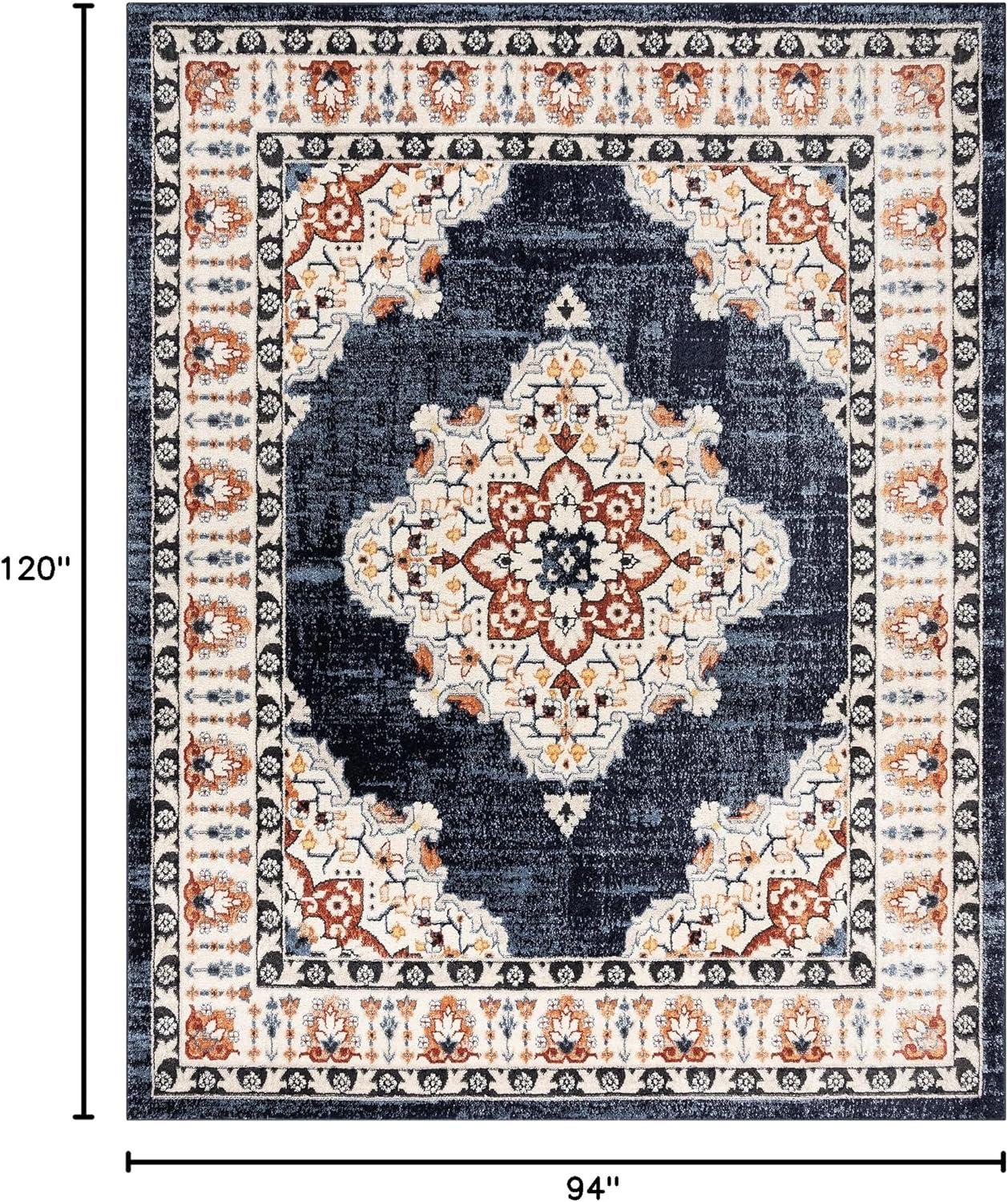 Gertmenian Alor Khelo Traditional Oriental Blue Indoor Polypropylene Area Rug