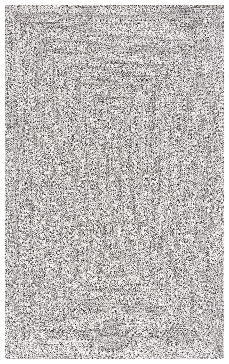 SAFAVIEH Braided Gino Distressed Machine Washable Reversible Area Rug, Grey/Ivory, 4' x 6'