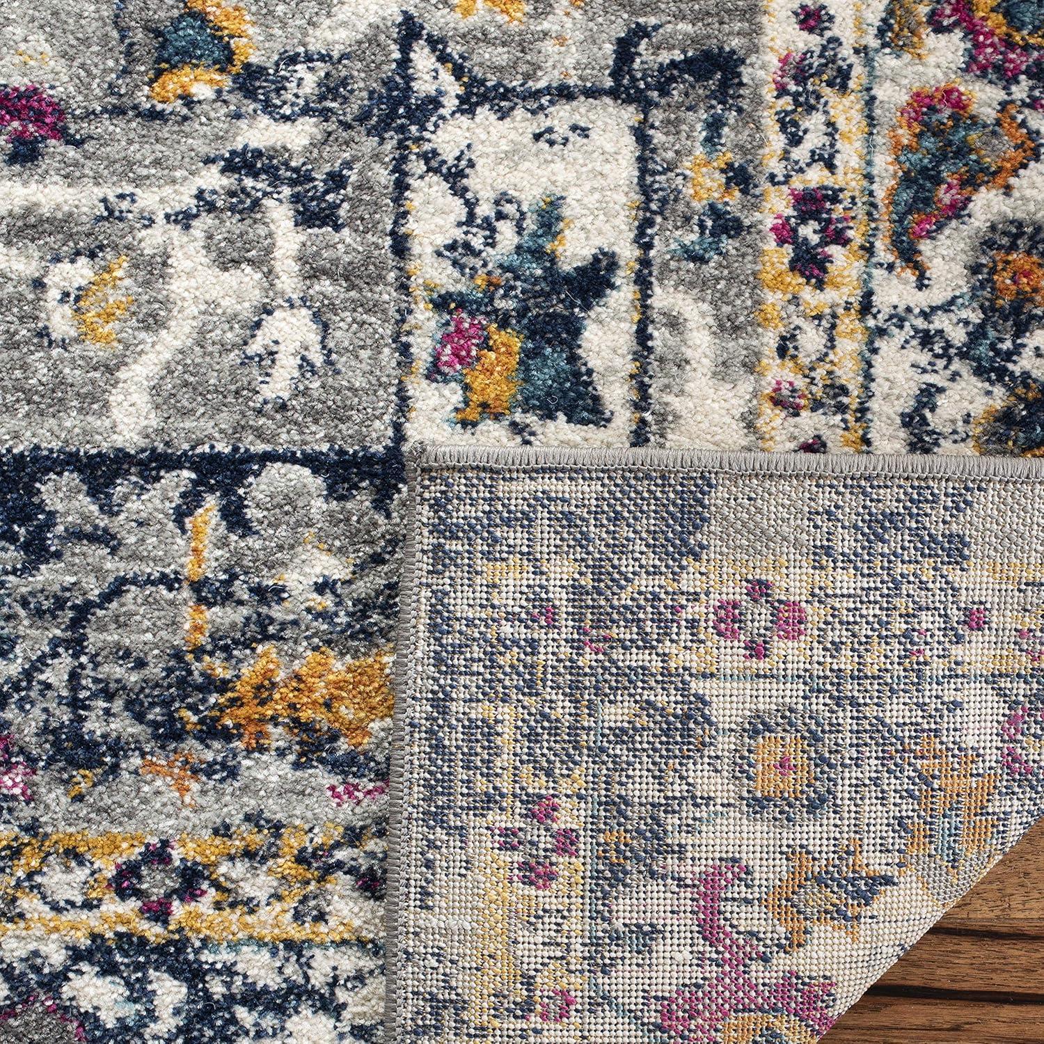 Evoke EVK275 Power Loomed Indoor Area Rug - Grey/Navy - 5'3"x7'6" - Safavieh