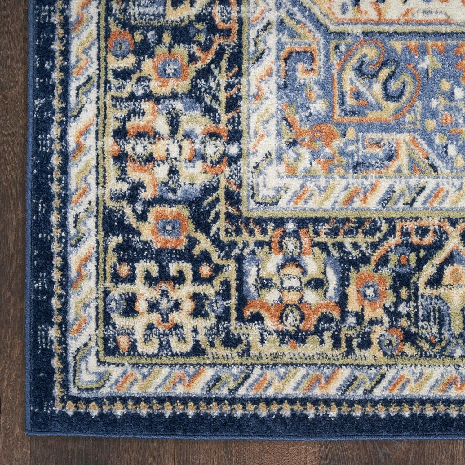 Nourison Essentials Persian Vintage Indoor Outdoor Area Rug Navy 8' x 10'