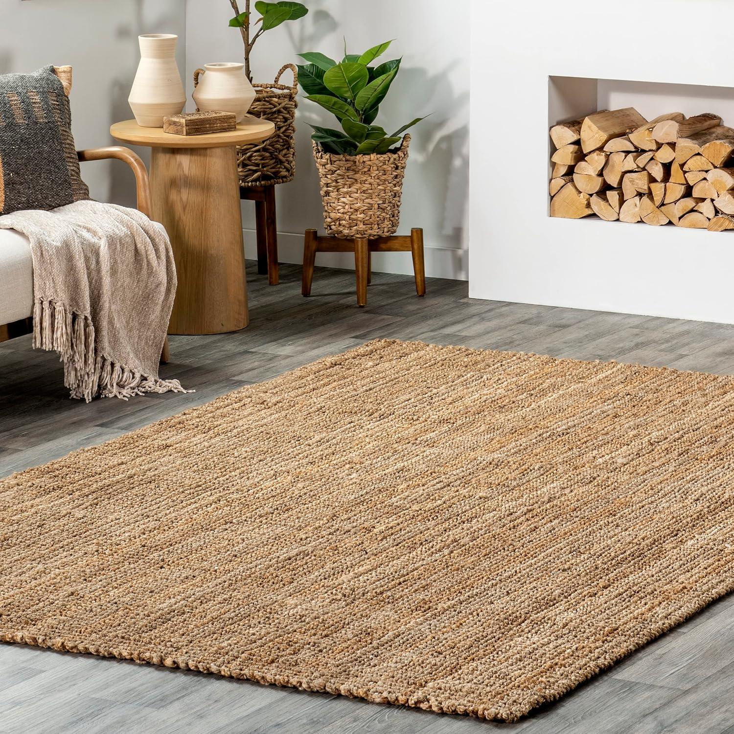 nuLOOM Ashli Solid Farmhouse Jute Area Rug