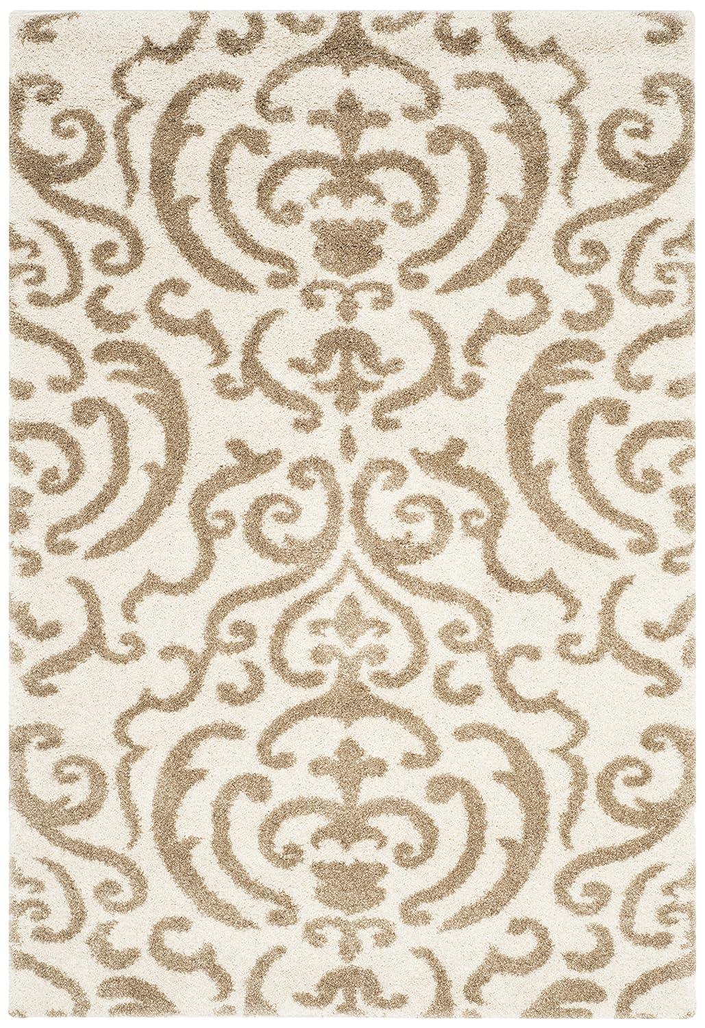 Florida Shag SG462 Power Loomed Indoor Accent Rug - Cream/Beige - 3'3"x5'3" - Safavieh.