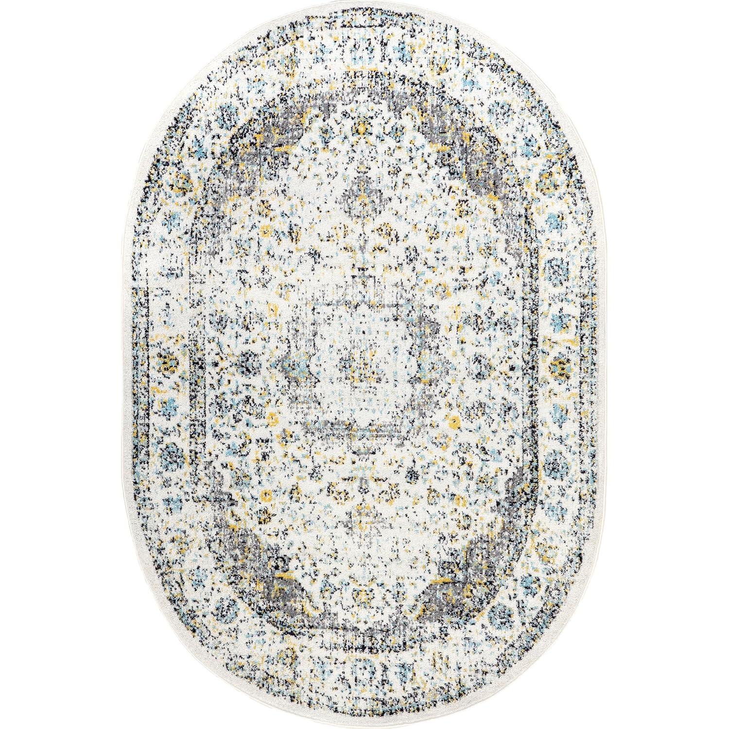 Nuloom Verona Vintage Persian Indoor Area Rug, Oval 5' x 8', Grey
