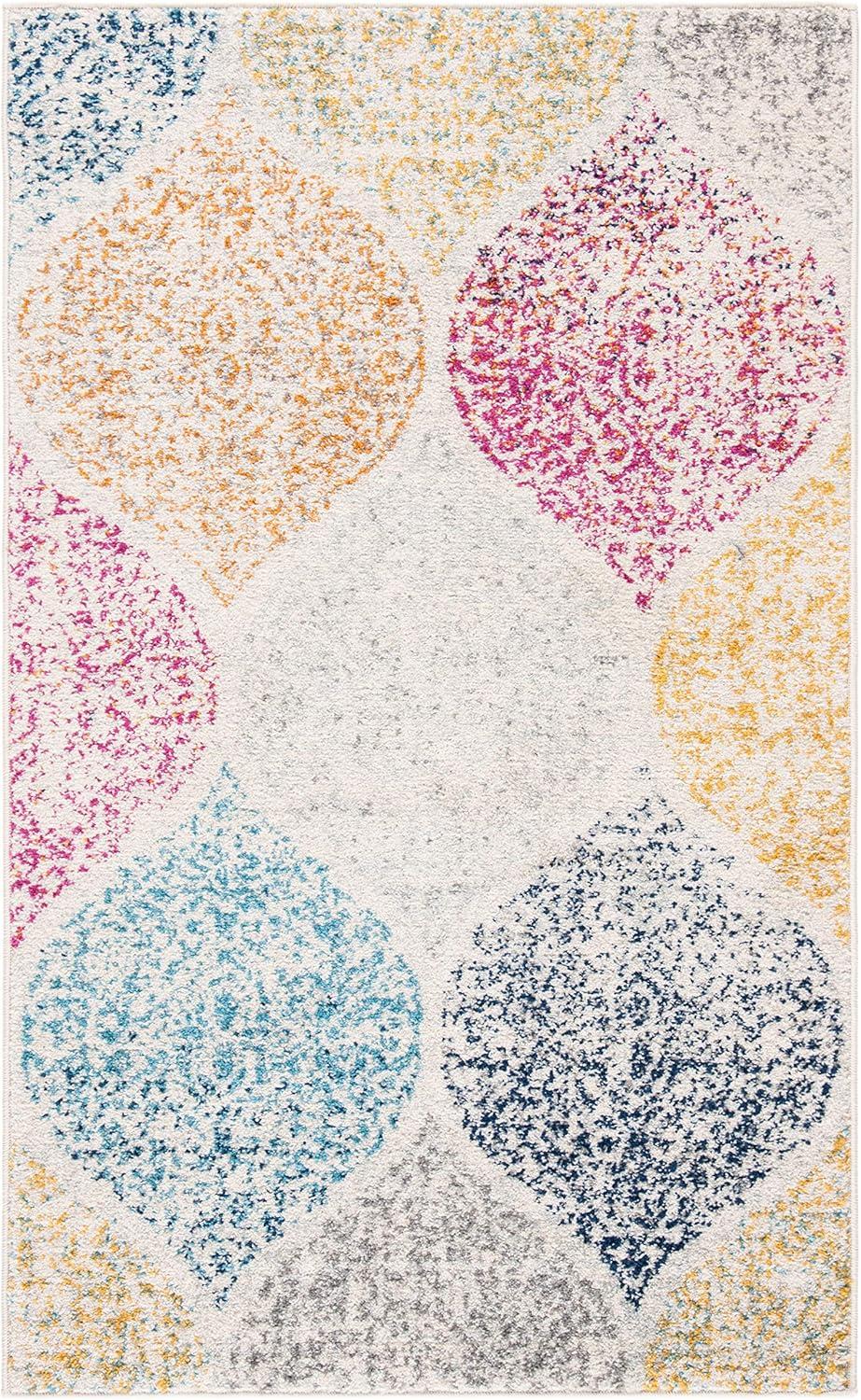Madison MAD604 Power Loomed Indoor Accent Rug - Creme/Yellow - 3'x5' - Safavieh