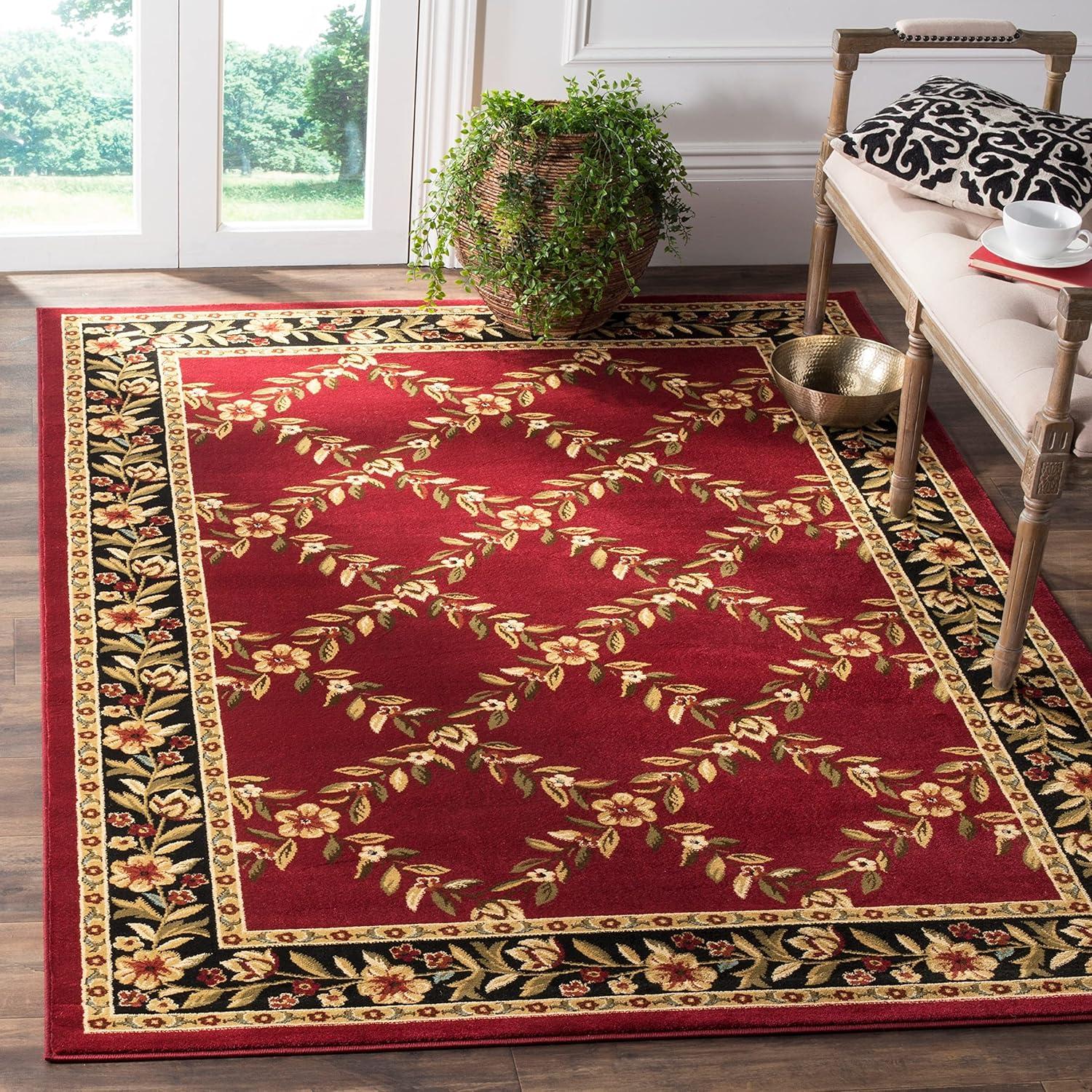 Lyndhurst LNH557 Power Loomed Area Rug - Black/Brown - 8'9"x12' - Safavieh