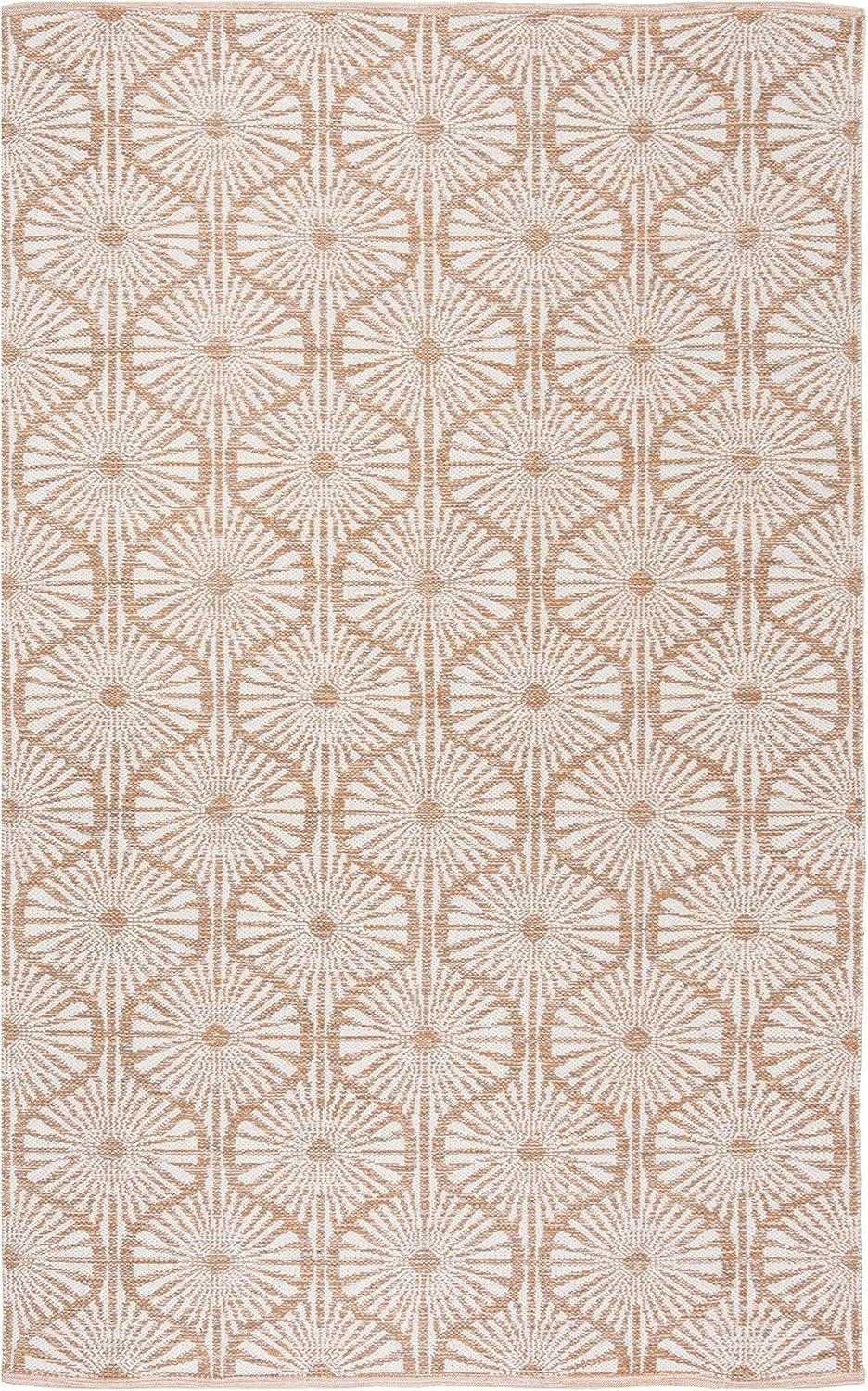 Beige and Ivory 8' x 10' Hand Woven Wool-Cotton Blend Area Rug