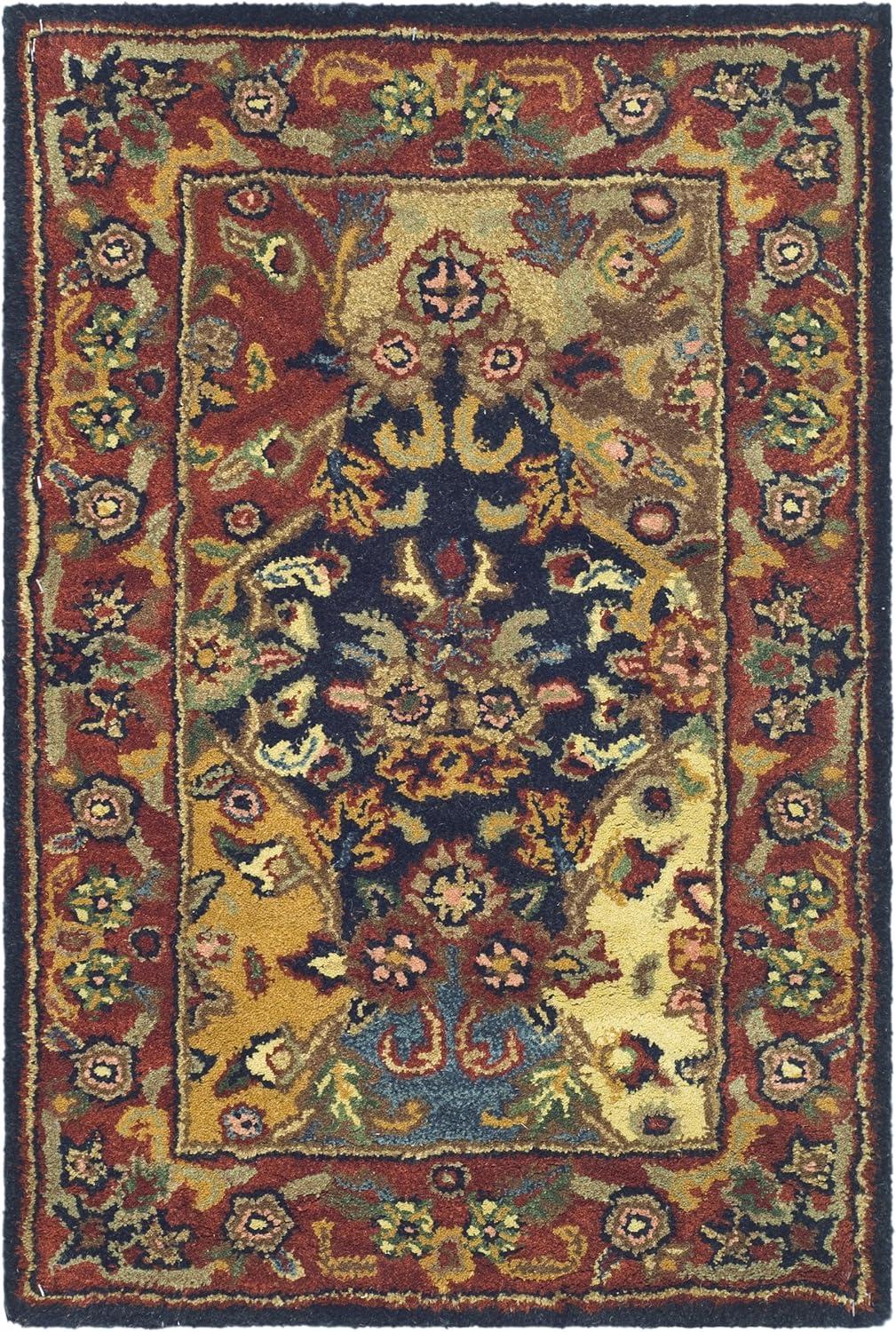Heritage HG911 Hand Tufted Area Rug - Beige/Burgundy - 6'x6' - Safavieh.