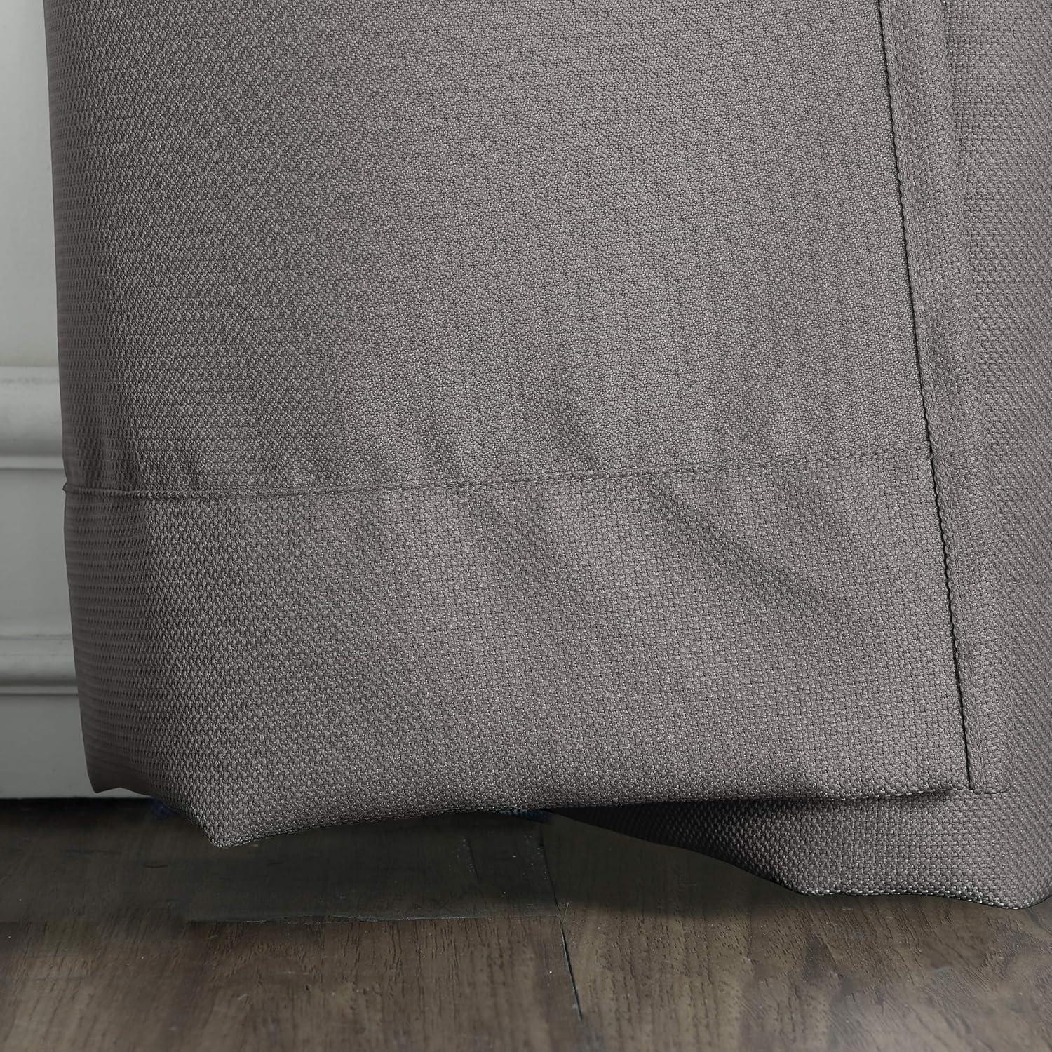 No. 918 Nathan Casual Textured Semi-Sheer Grommet Curtain Panel, 48"x63", Nickel