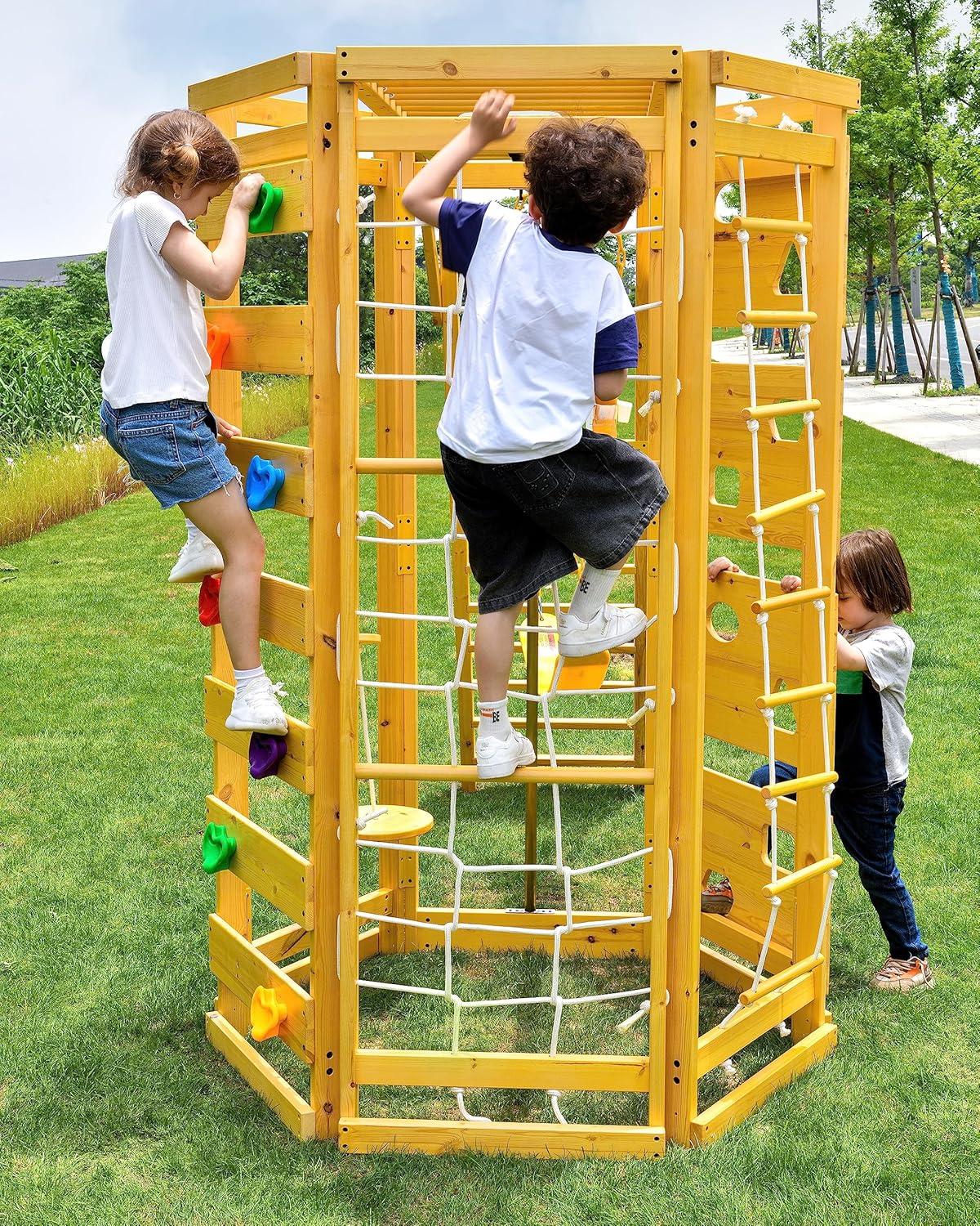 Hawthorn - Outdoor Climber with Monkey Bars, Swing, and Octagon Climber