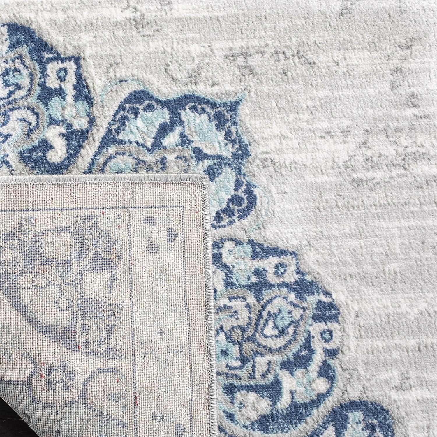 Brentwood BNT849 Power Loomed Area Rug - Navy/Light Grey - 8'x10' - Safavieh.