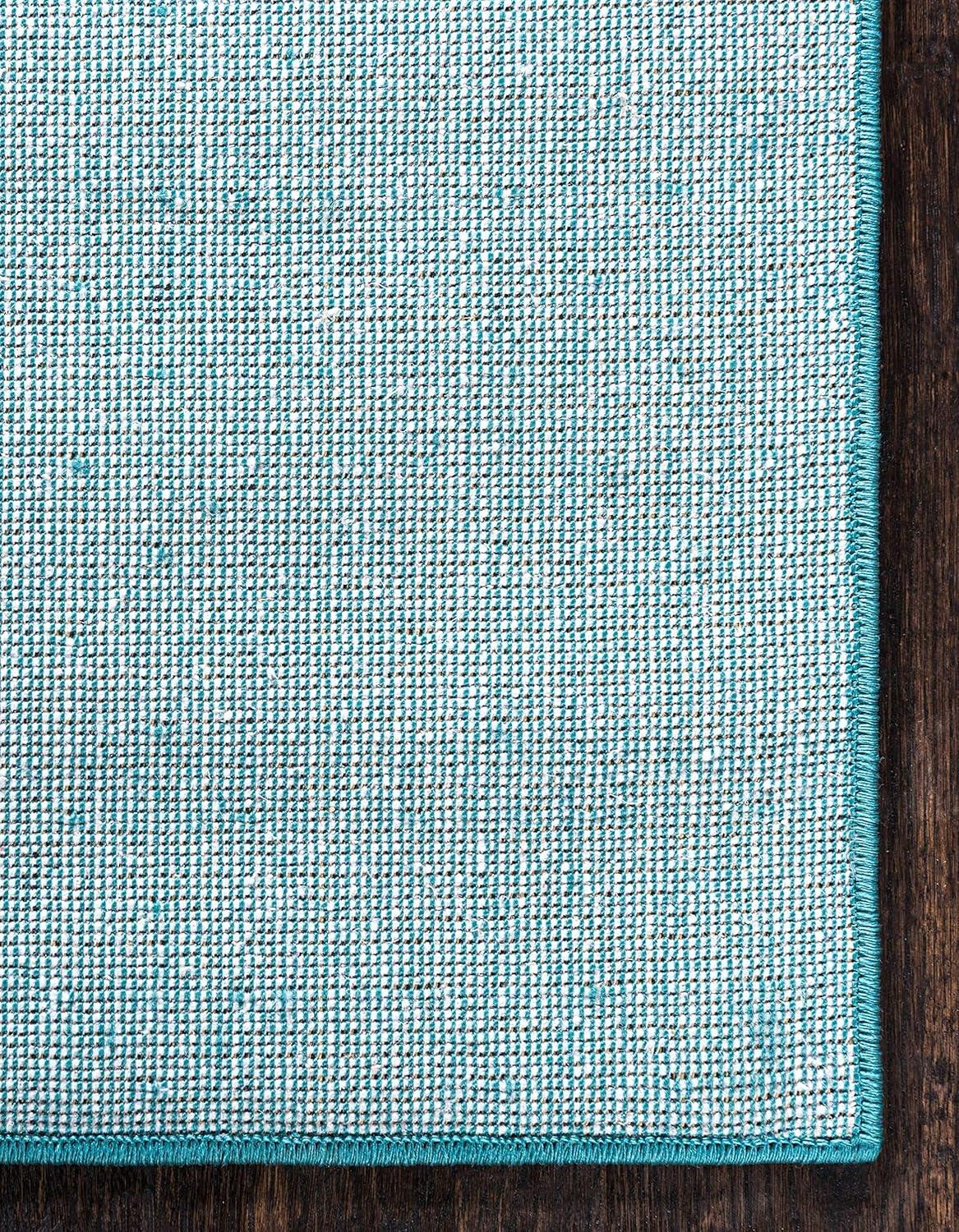 Unique Loom Williamsburg Collection Area Rug - Solid (9'  x 12' 2" Rectangle Turquoise/Teal)