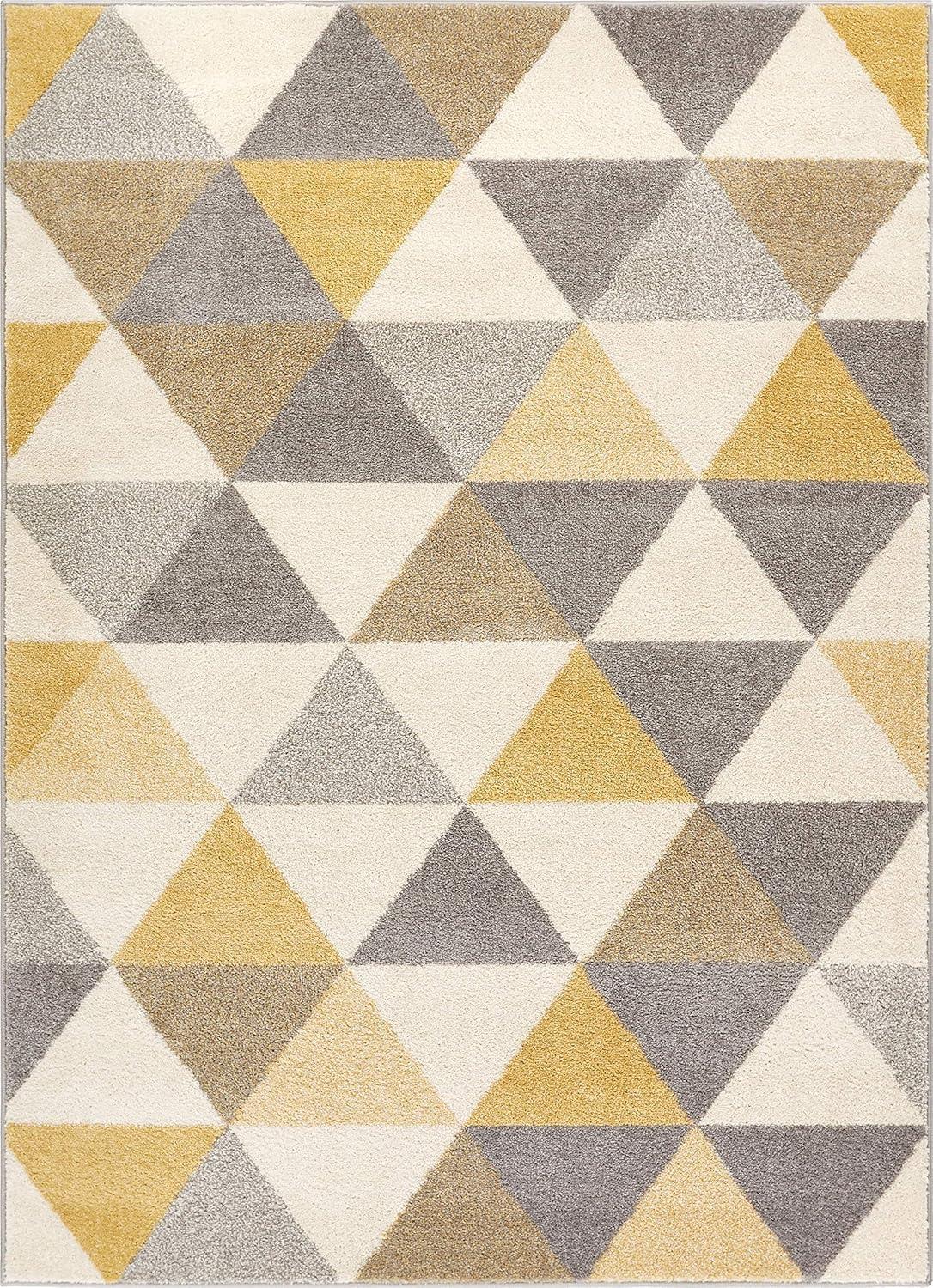 Isometry Modern Geometric Triangle Soft Area Rug