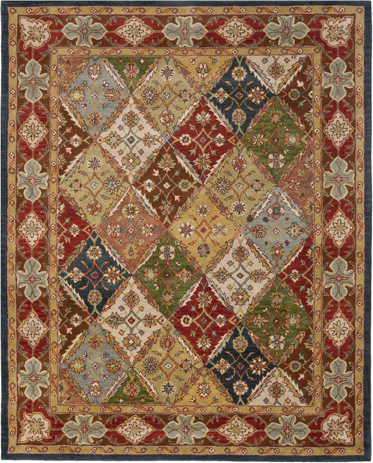 SAFAVIEH Heritage Abbey Traditional Wool Area Rug, Green/Red, 12' x 15'