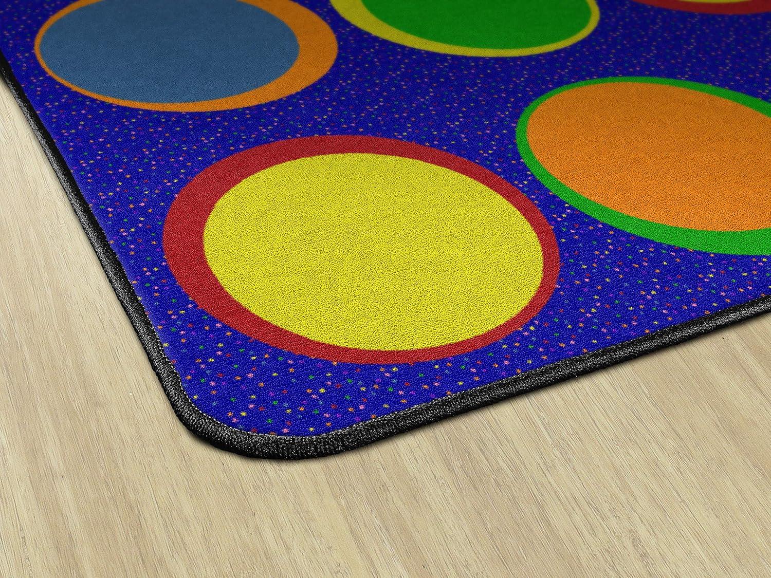 Multicolor Rectangular Stain-Resistant Kids' Classroom Rug