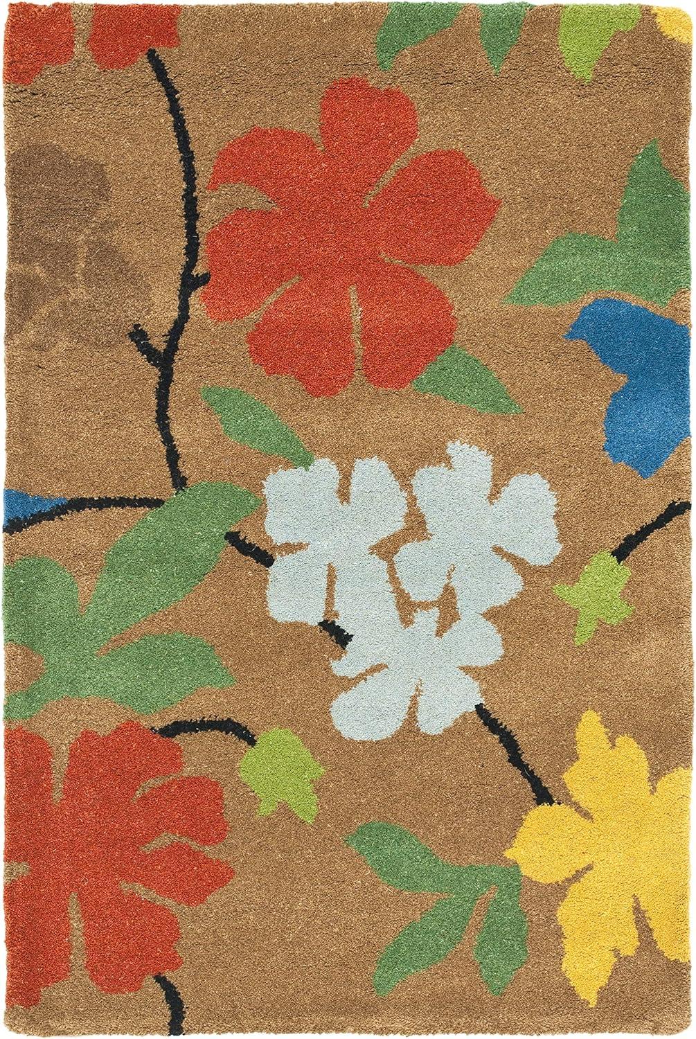 SAFAVIEH Soho Jasper Floral Wool Area Rug, Brown/Multi, 2' x 3'