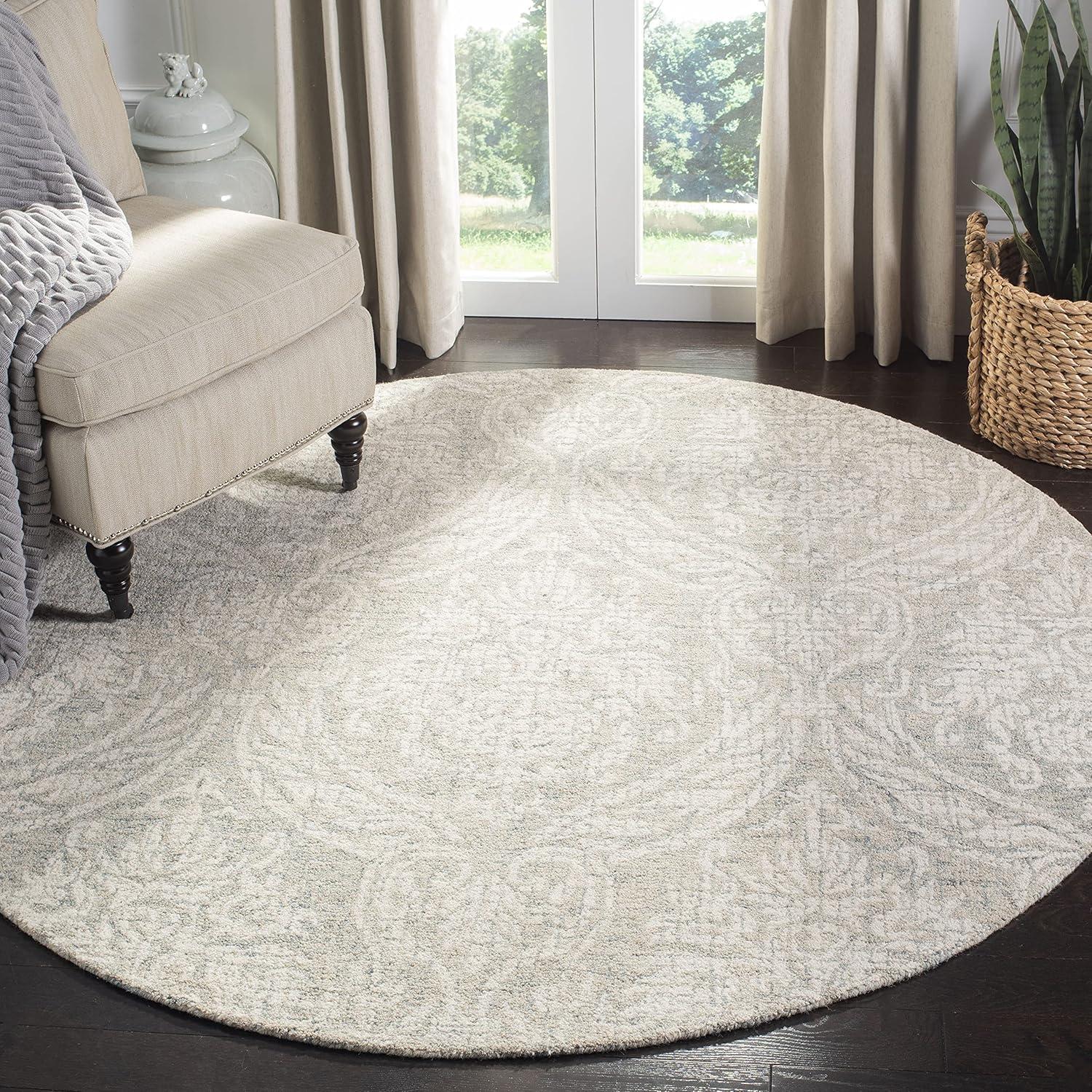 Rosemarie Abstract Handmade Tufted Wool Gray/Ivory Area Rug