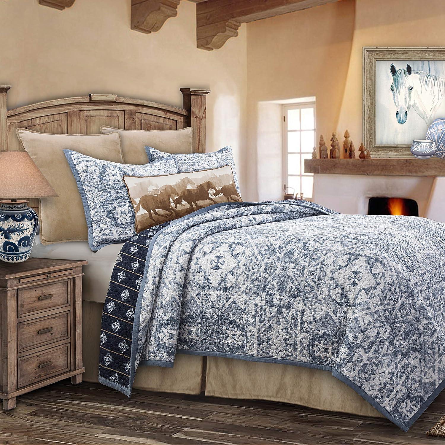 HiEnd Accents Skyler Coastal Cotton Abstract Quilt Set