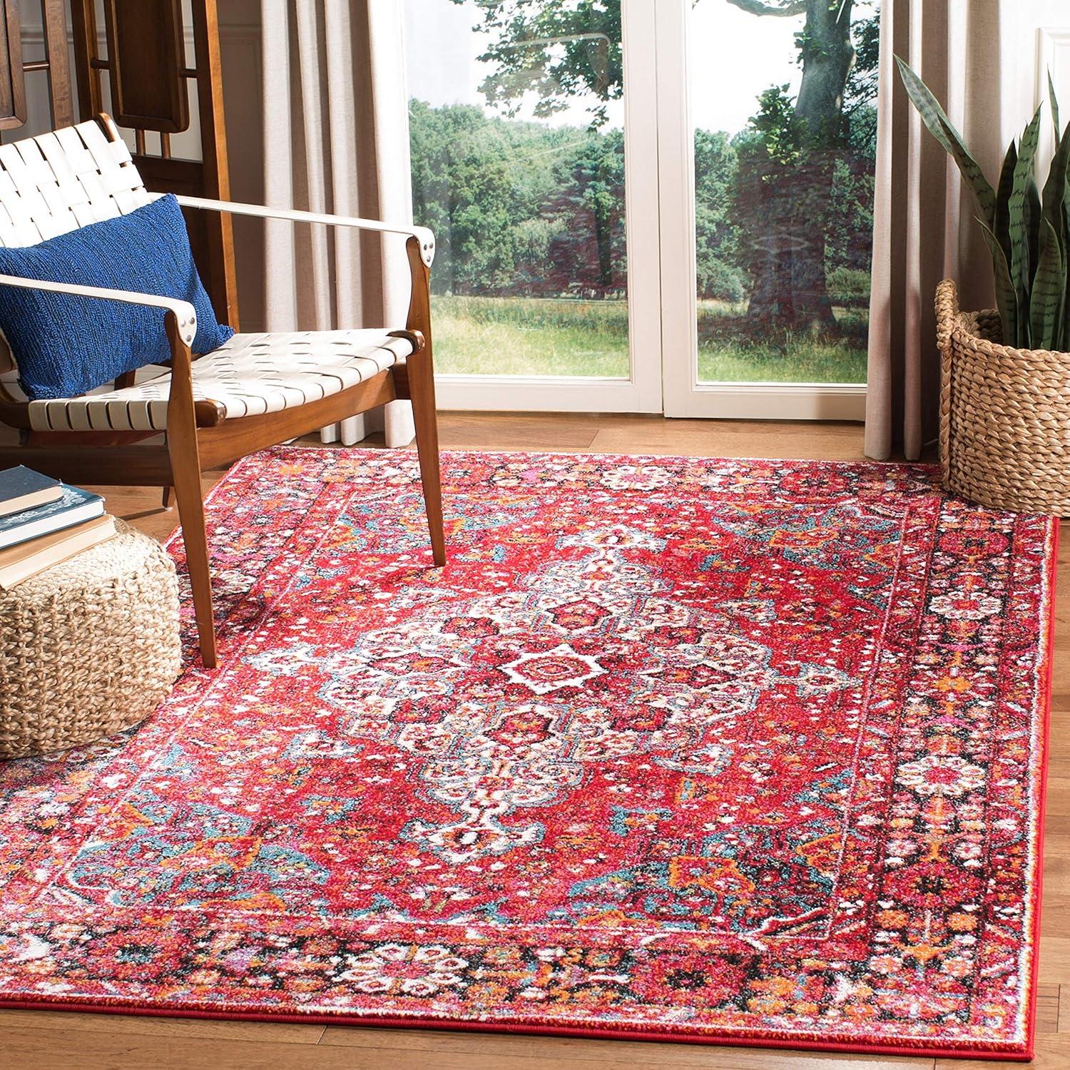 Vintage Hamadan VTH222 Power Loomed Indoor Area Rug - Red/Multi - 5'3"x7'6" - Safavieh
