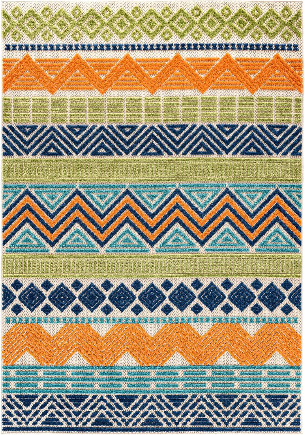 World Rug Gallery Marbella Contemporary Boho Indoor/Outdoor Area Rug