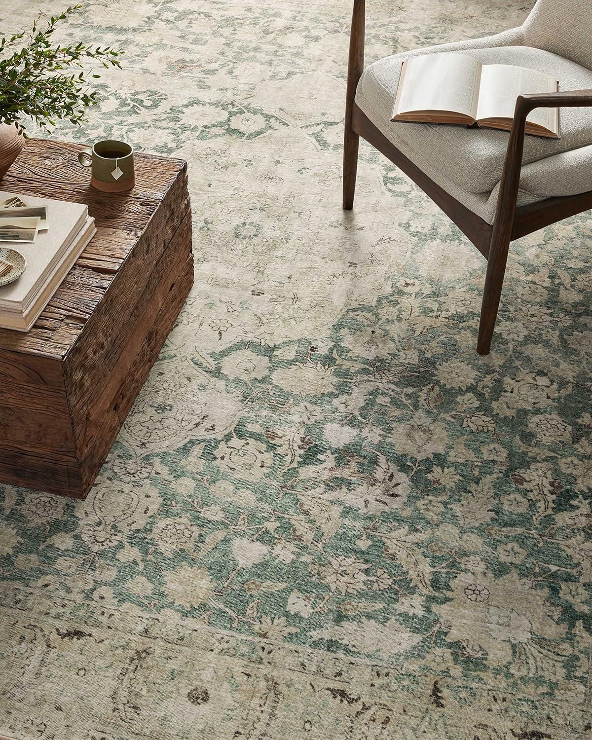 Magnolia Home By Joanna Gaines X Loloi Sinclair Machine Washable Jade / Sand Area Rug