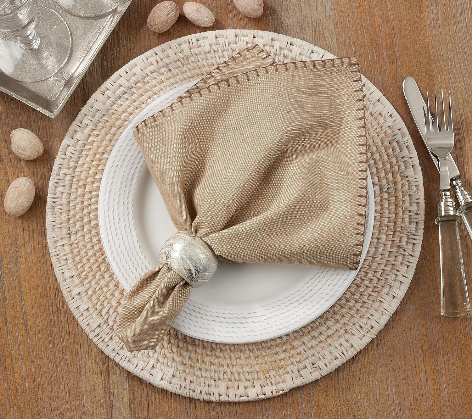 Saro Lifestyle Whipstitch Cotton Napkin (Set of 4)