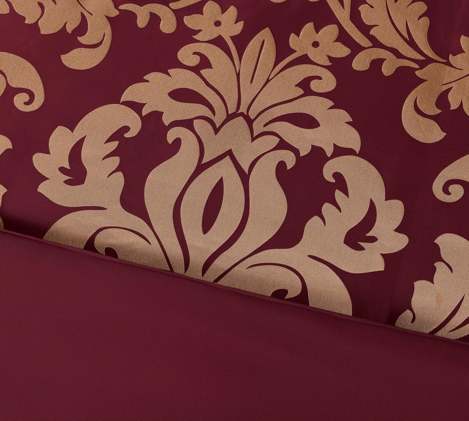Chezmoi Collection Royale Jacquard Floral 7 Piece Comforter Set