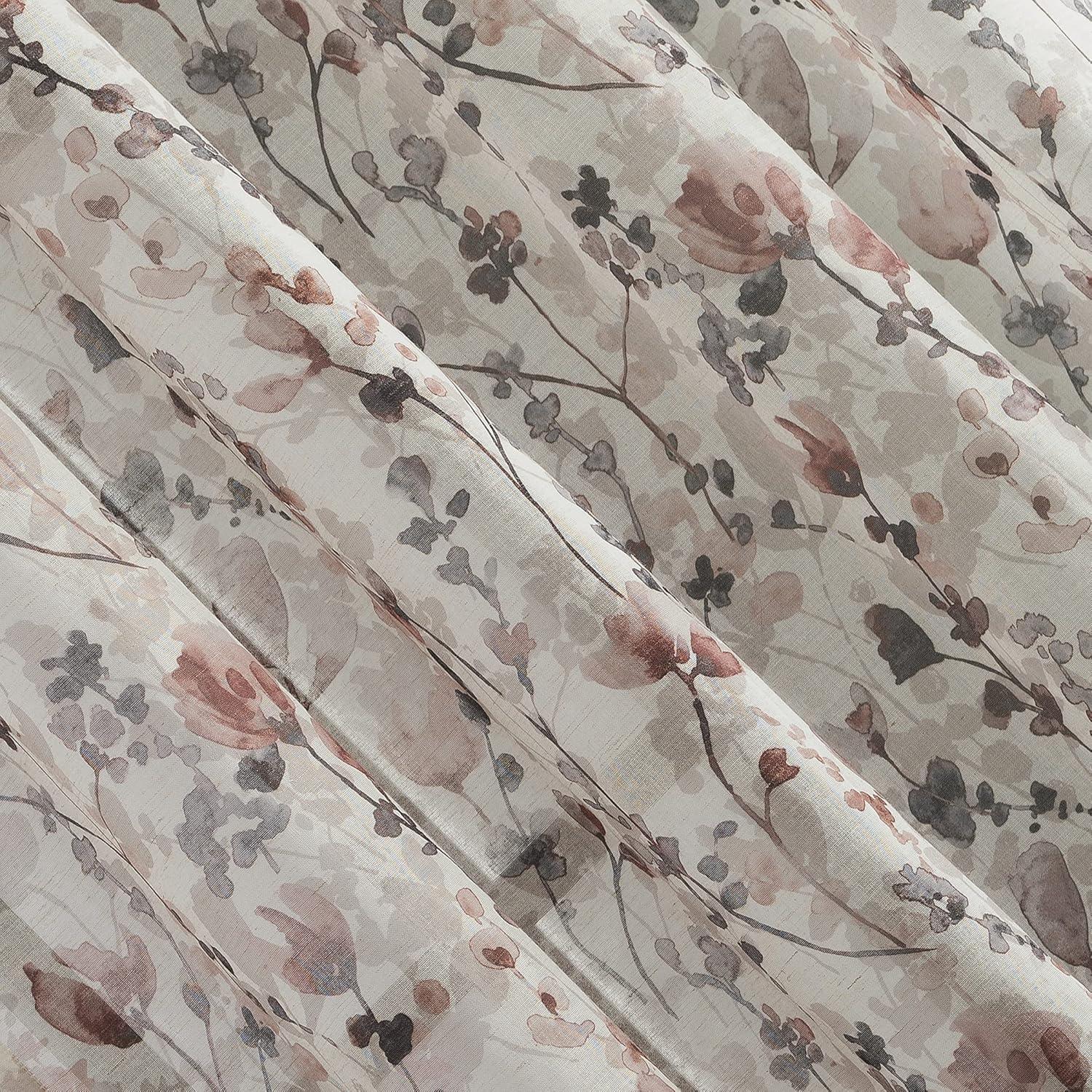 Scott Living Jessa Linen Blend Floral Semi-Sheer Rod Pocket Single Curtain Panel & Reviews | Wayfair