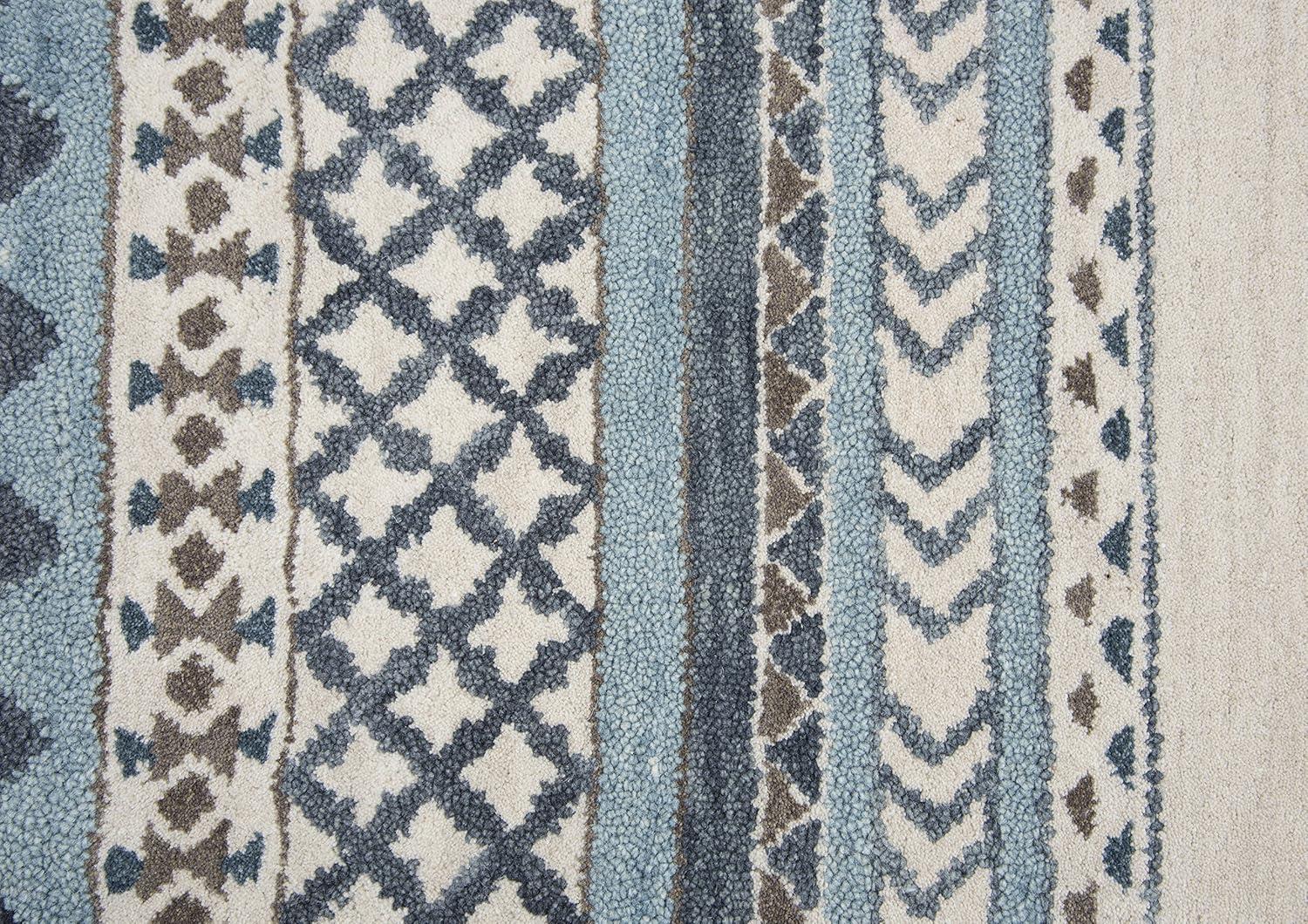 Rizzy Rugs Southwest Area Rug SU567A Blue Angled Lines 5' x 8' Rectangle