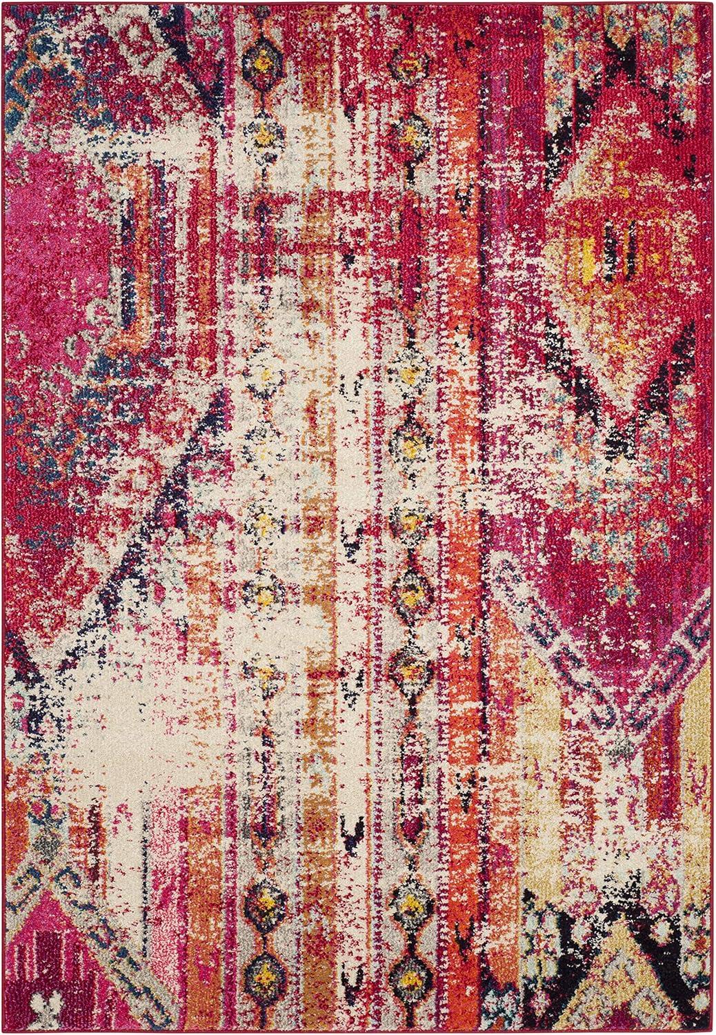 Monaco MNC222 Power Loomed Indoor Accent Rug - Magenta/Multi - 4'x5'7" - Safavieh