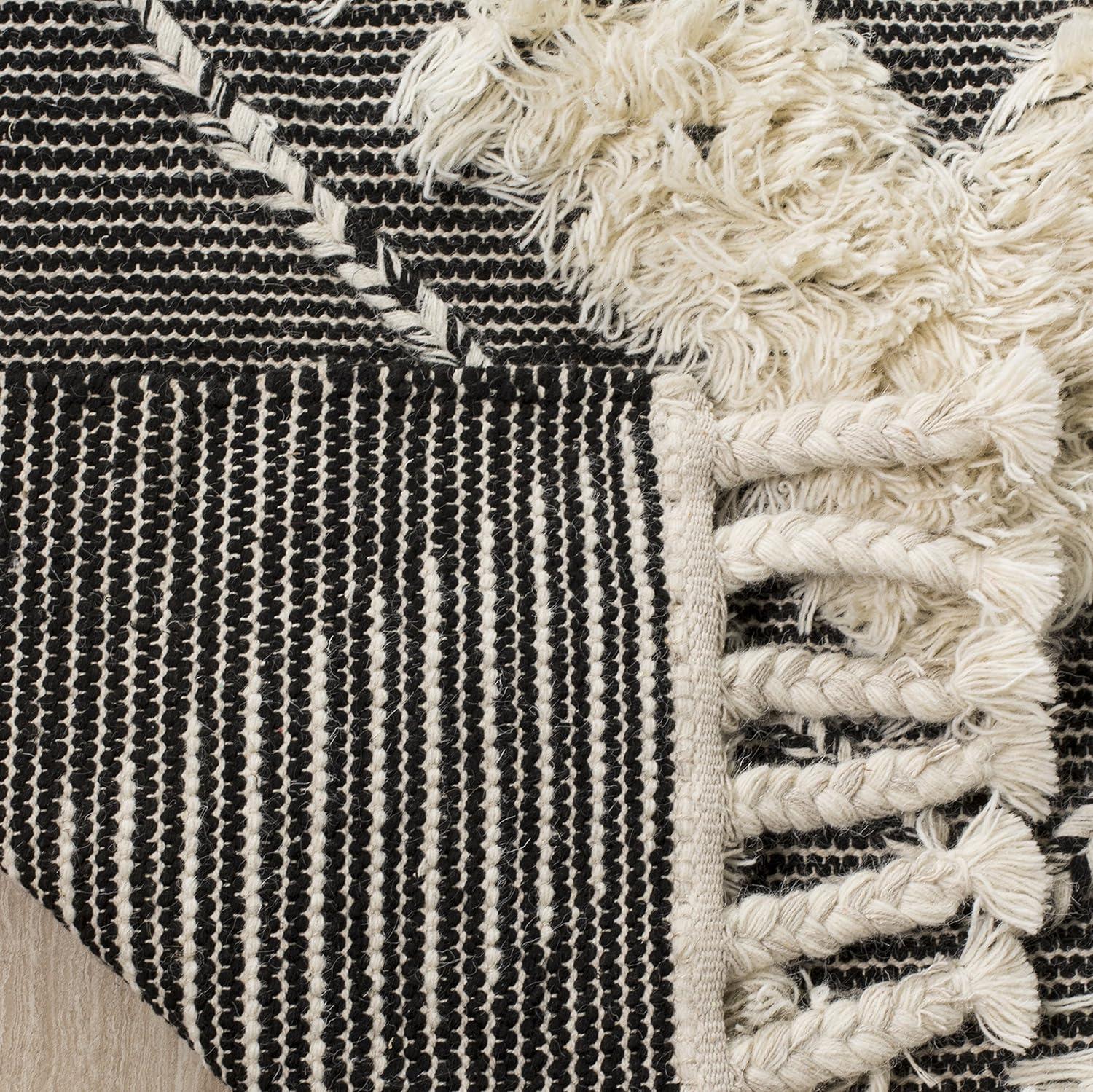 Kenya KNY903 Hand Knotted Area Rug - Black/Ivory - 8'9"x11'9" - Safavieh.