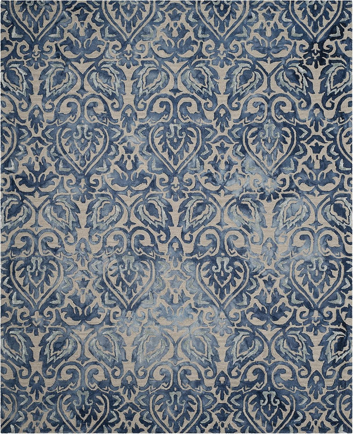 Dip Dye DDY511 Hand Tufted Area Rug - Royal Blue/Beige - 8'x10' - Safavieh.