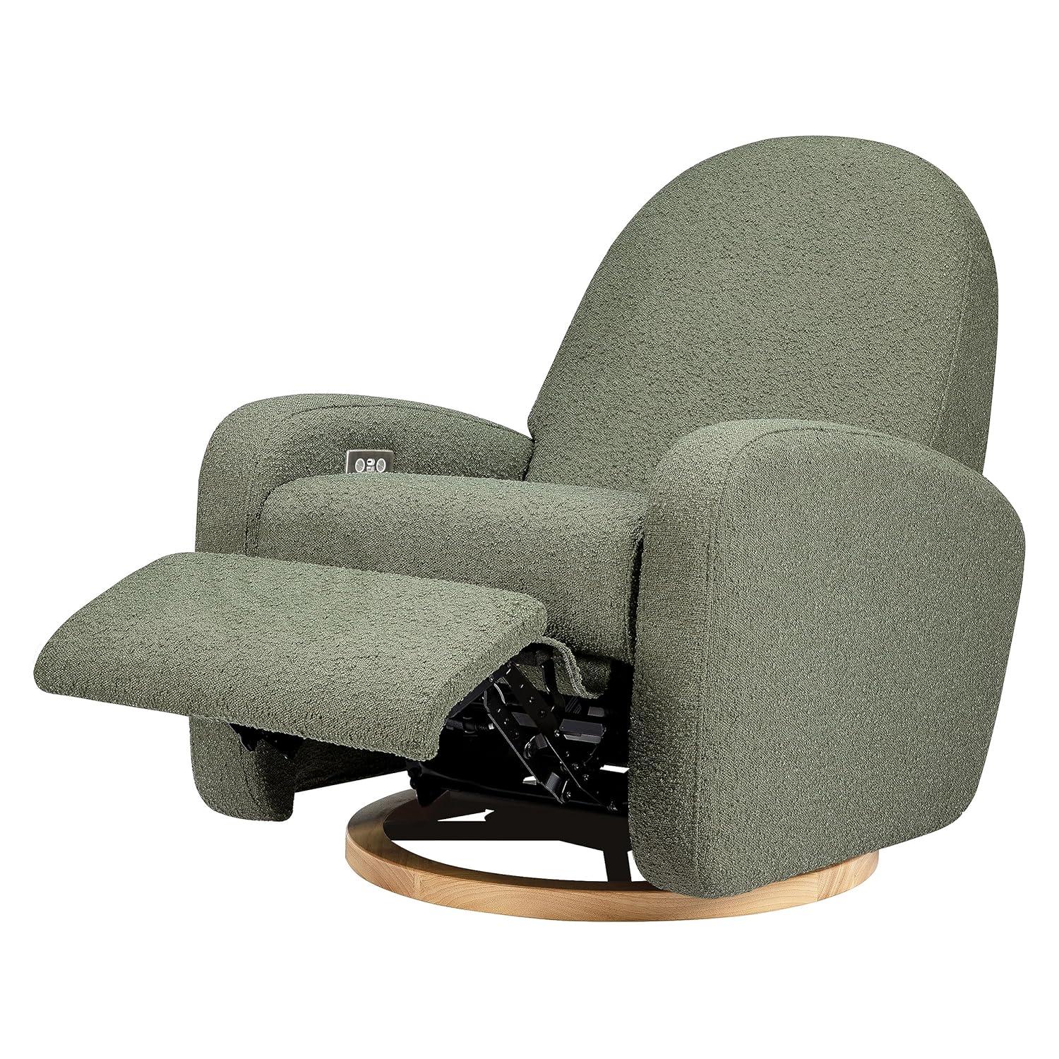 Nami Electronic Recliner and Swivel Glider Recliner in Shearling with USB port