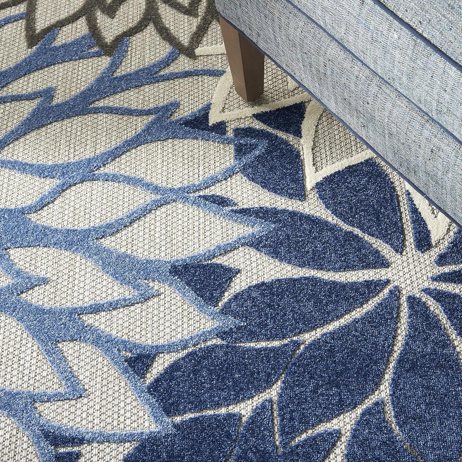 Nourison Aloha Floral 12' x 15' Blue Multicolor Tropical Indoor/Outdoor Area Rug