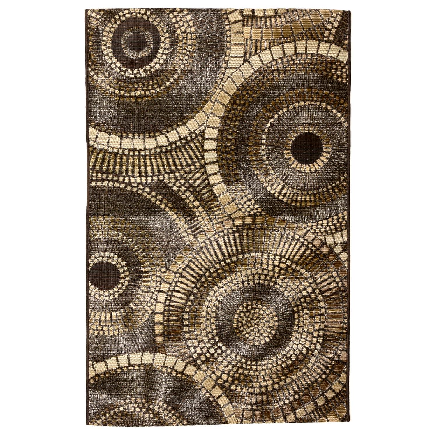 Liora Manne Marina Circles Indoor/Outdoor Rug Brown 2'7" x 4'3"