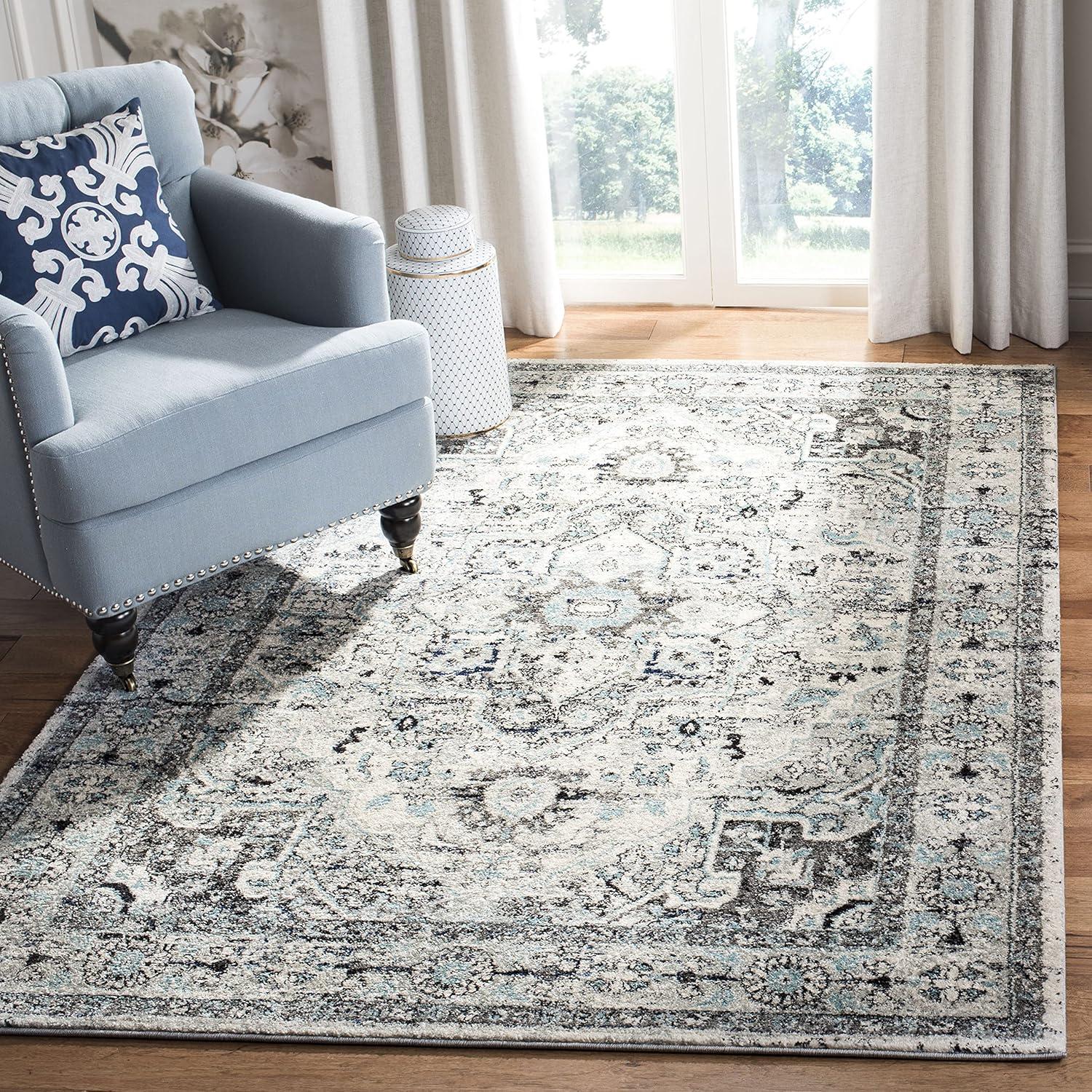Madison 900 MAD924 Machine Made Indoor Area Rug - Light Grey/Blue - 5'3"x7'6" - Safavieh