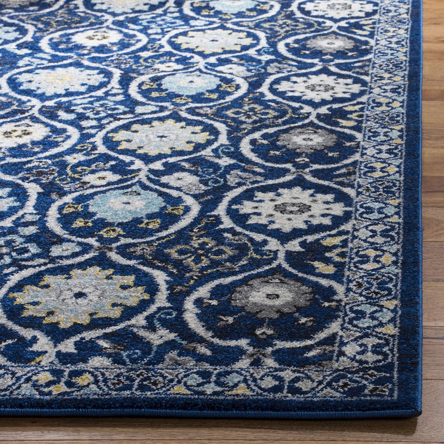 Evoke EVK210 Power Loomed Area Rug - Royal/Ivory - 6'7"x9' - Safavieh.