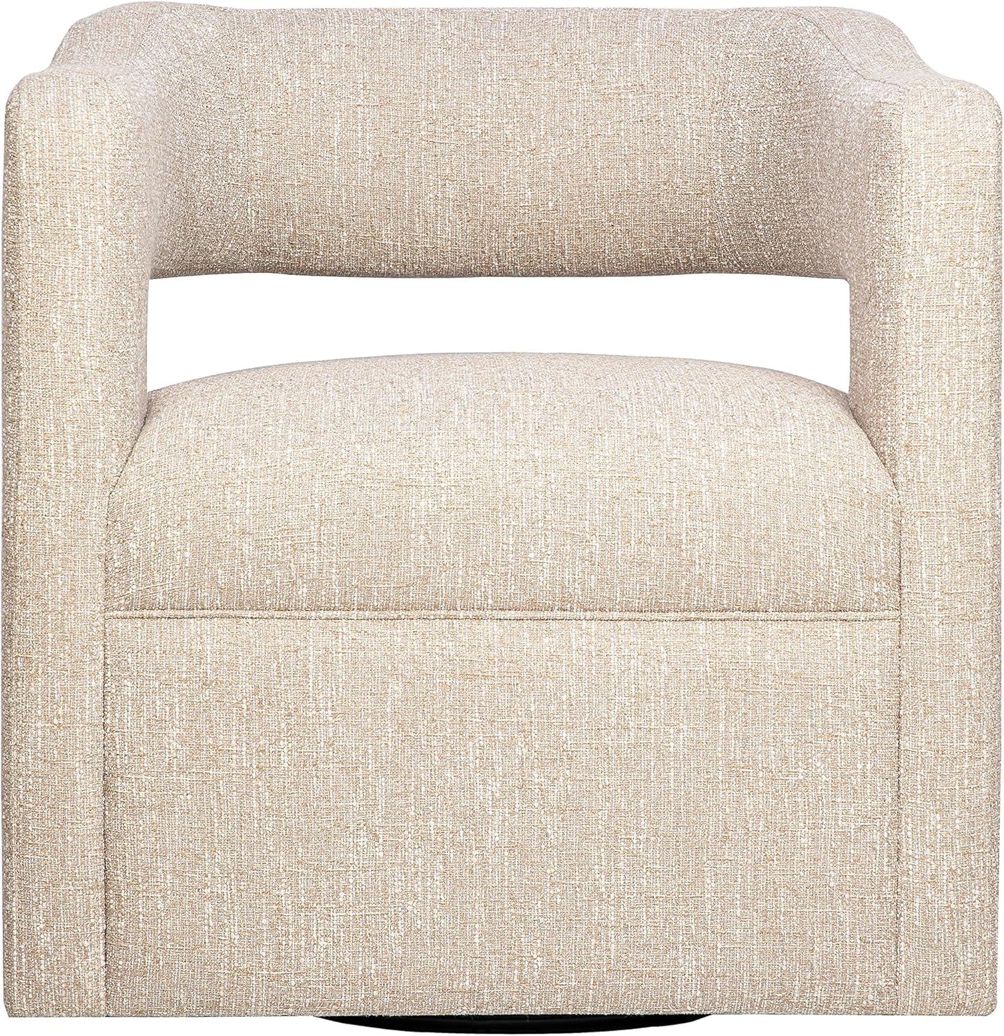 Contemporary Lexy Beige Upholstered Swivel Accent Chair