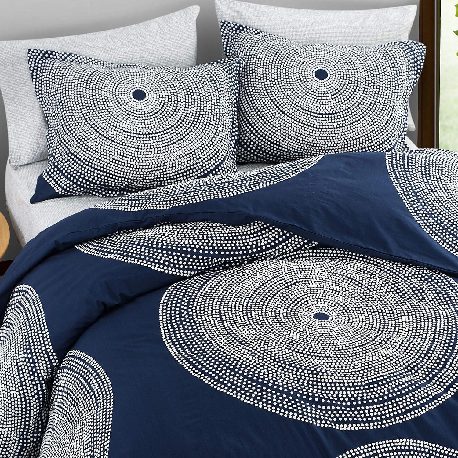 Marimekko Fokus Cotton Navy Duvet Cover Set