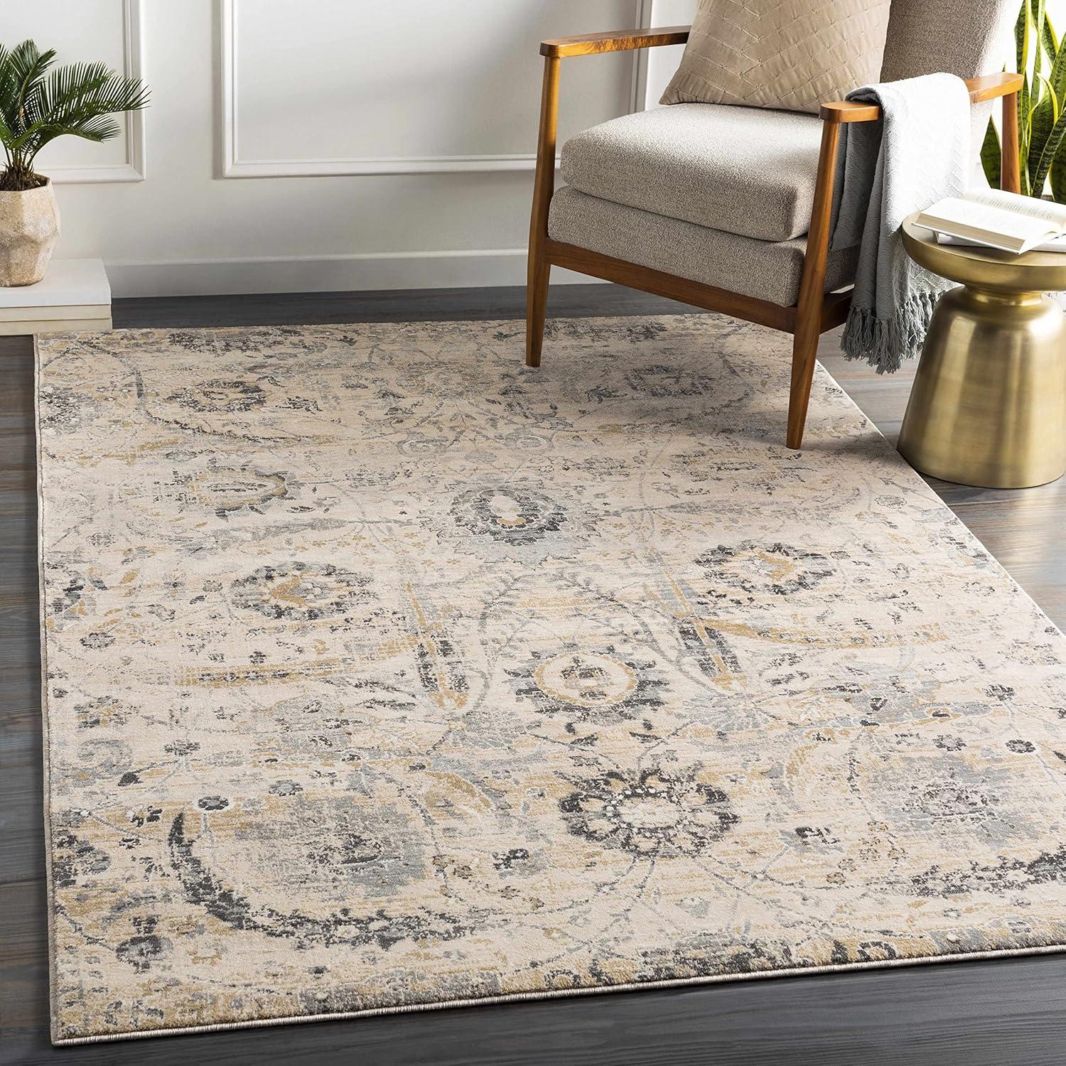 Hauteloom Rectangle Area Rug  Charcoal