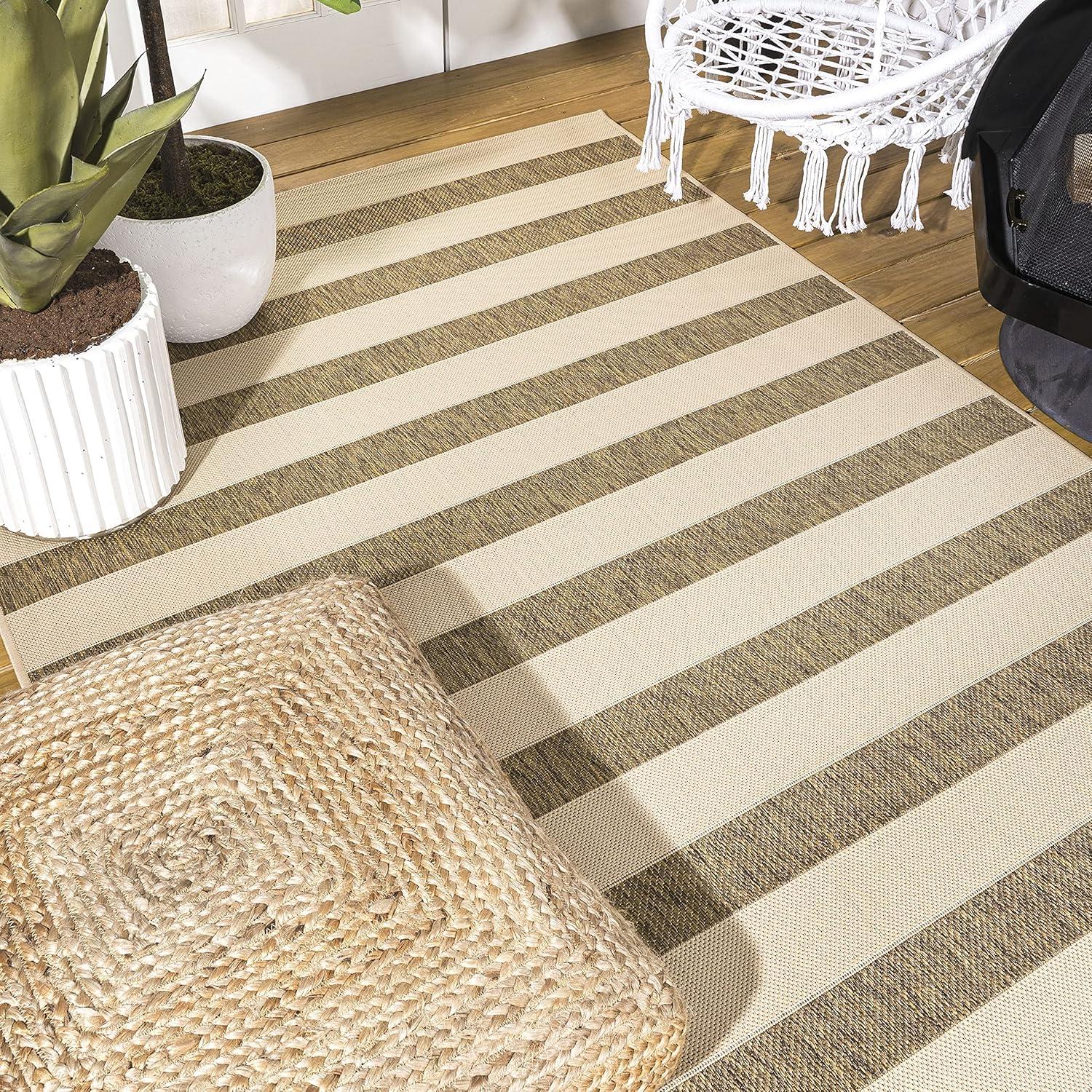 Aveiro Wide Stripe Indoor/Outdoor Area Rug - JONATHAN Y