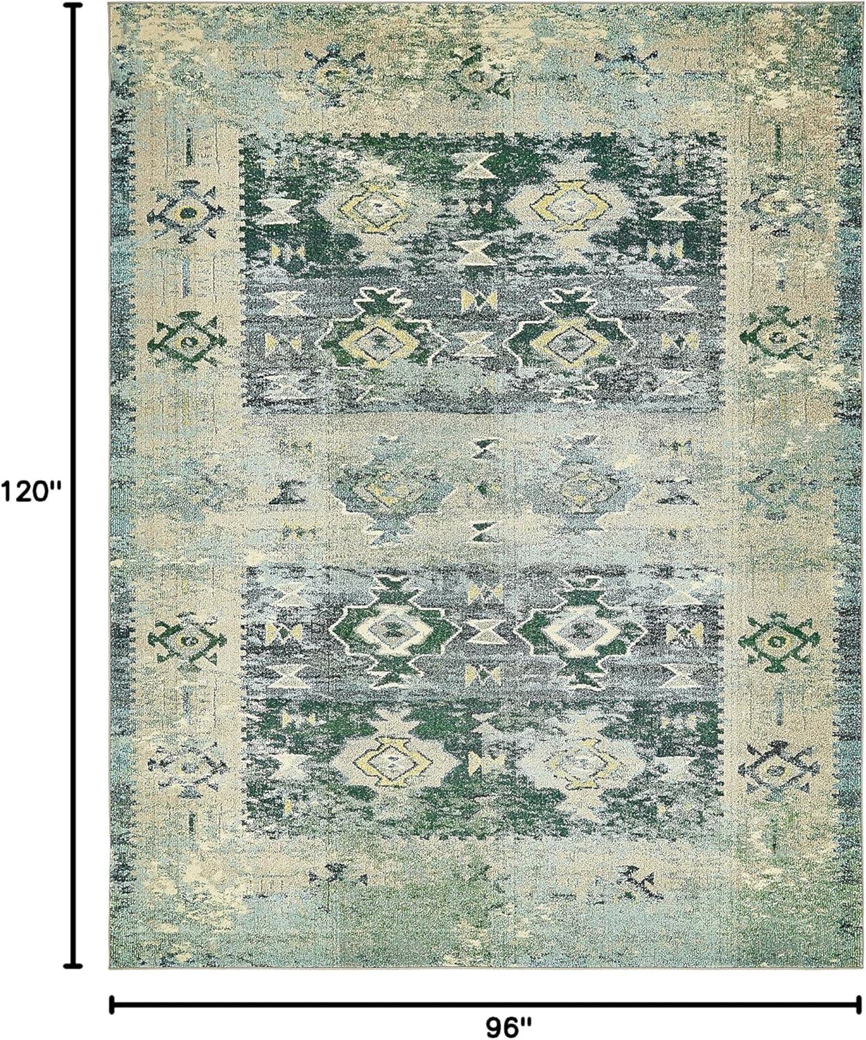 Unique Loom Empire Monterey Rug Green/Beige 8' x 10' Rectangle Geometric Modern Perfect For Living Room Bed Room Dining Room Office