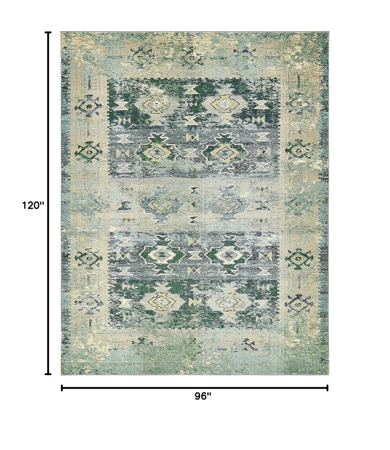 Unique Loom Monterey Collection Area Rug - Empire (8' x 10' Rectangle Green/Beige)