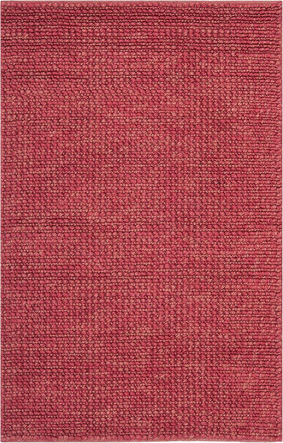 Handmade Red Braided Wool Area Rug, 2'6" x 3'10"