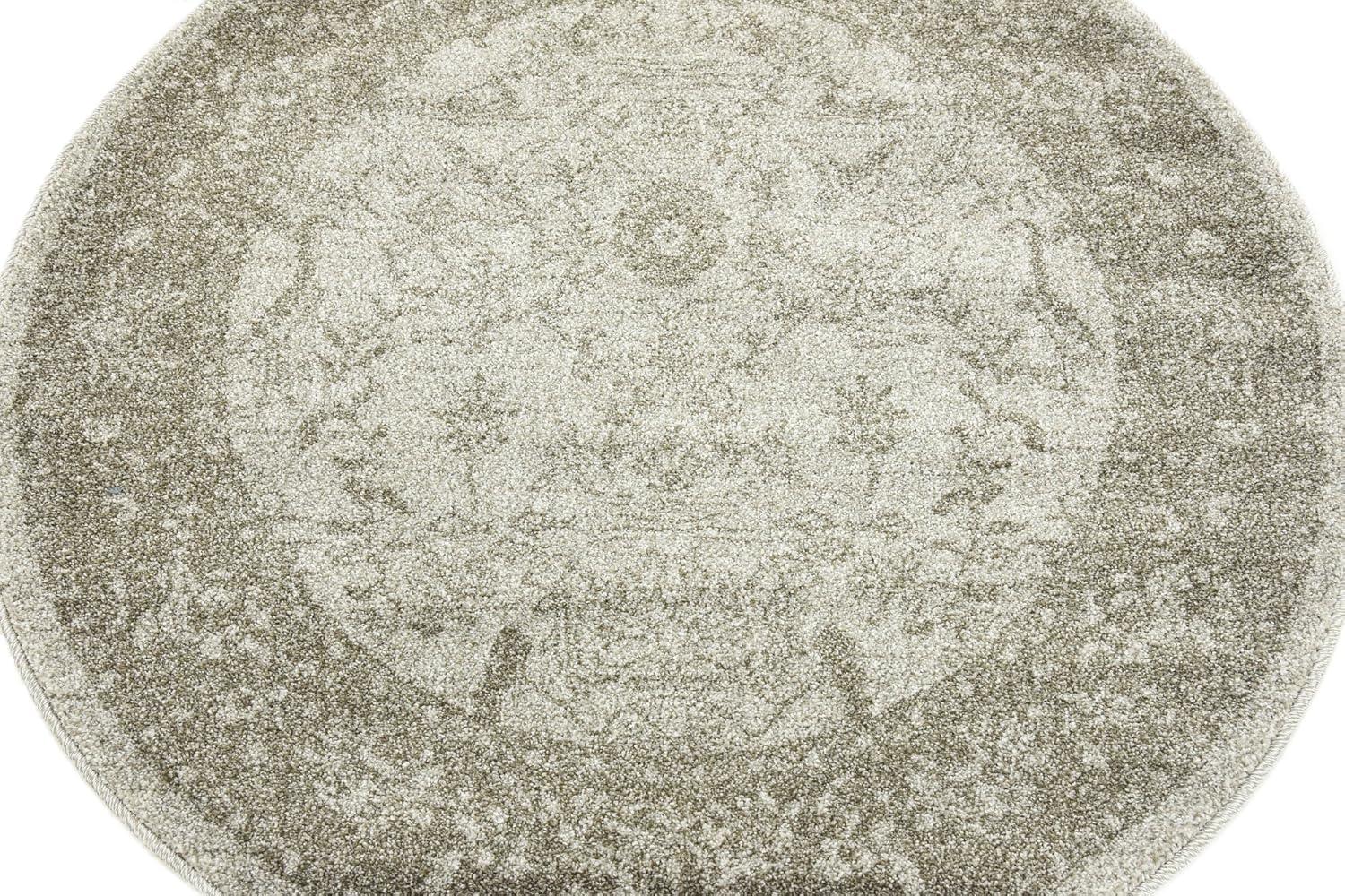 Unique Loom La Jolla Collection Area Rug - Floral (3' 3" Round Light Gray/Gray)