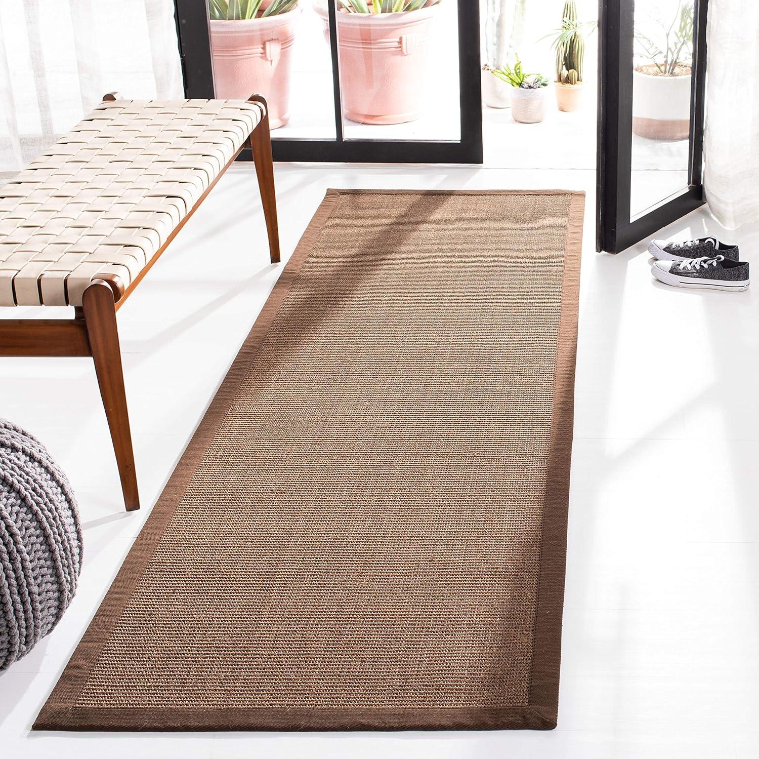 Natural Fiber NF441 Power Loomed Indoor Runner Rug - Brown/Brown - 2'6"x8' - Safavieh.