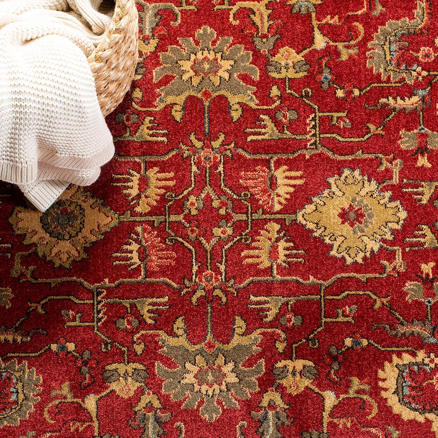 Mahal MAH693 Power Loomed Indoor Area Rug - Red/Beige - 4'x5'7" - Safavieh