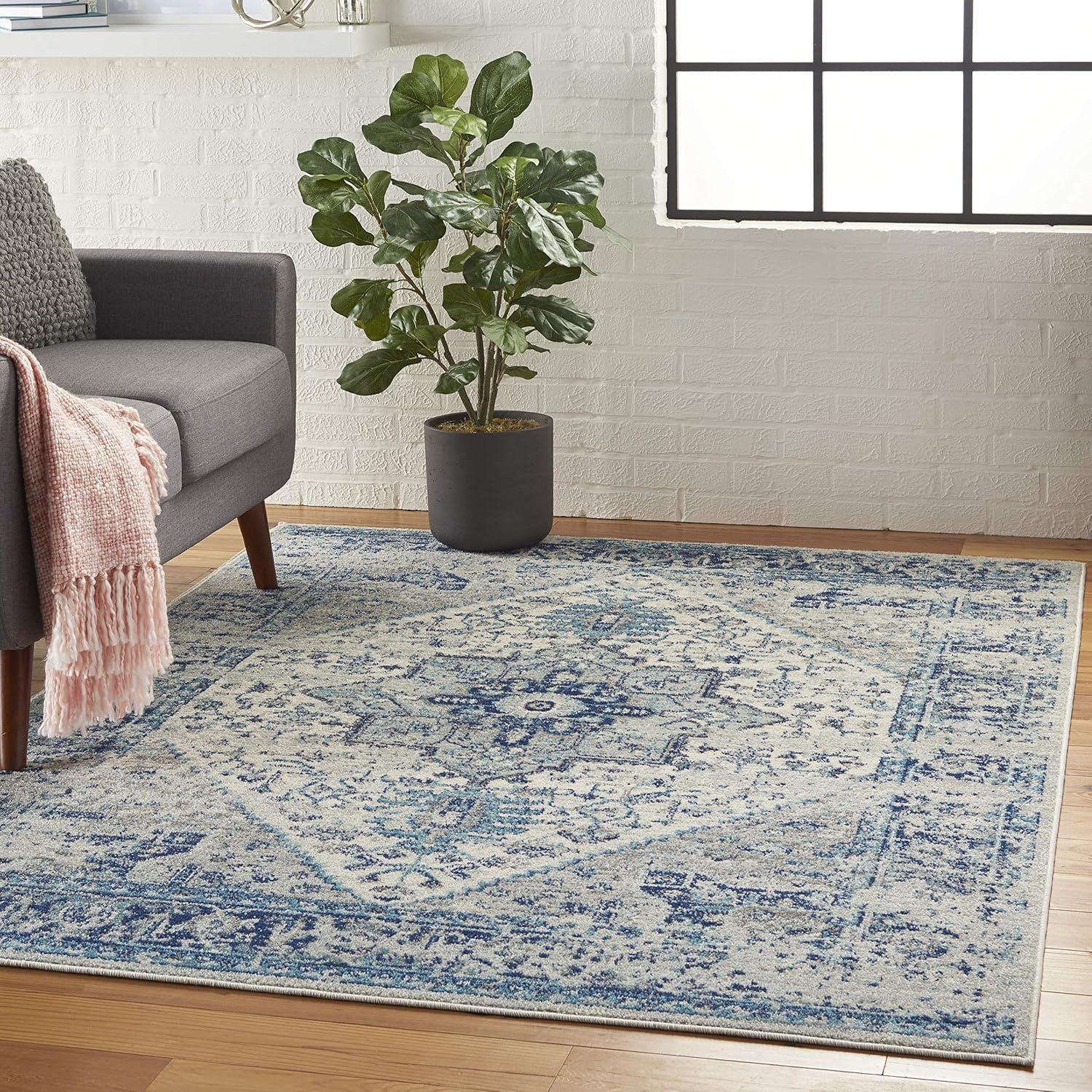 Nourison Tranquil Persian Indoor Rug Ivory Light Blue 5'3" x 7'3"